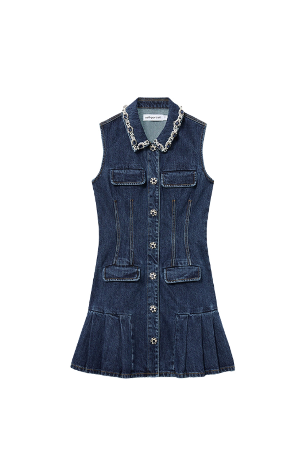 SLEEVELESS BLUE DENIM MINI DRESS FOR SUMMER
