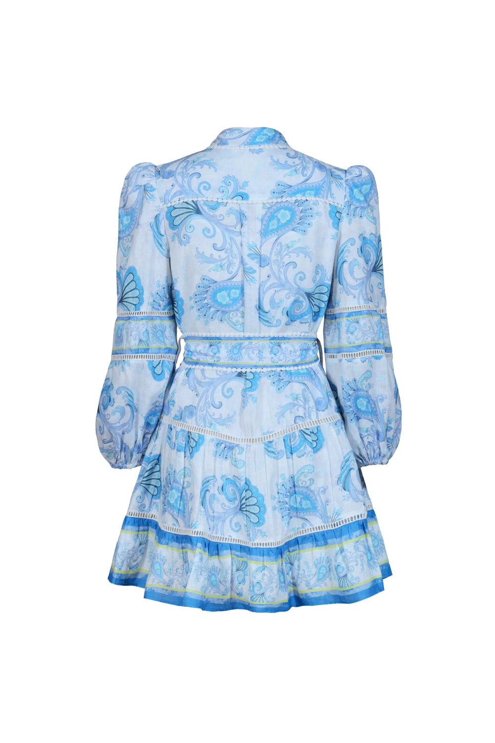 VICKY FLORAL PUFF SLEEVE MINI DRESS BLUE