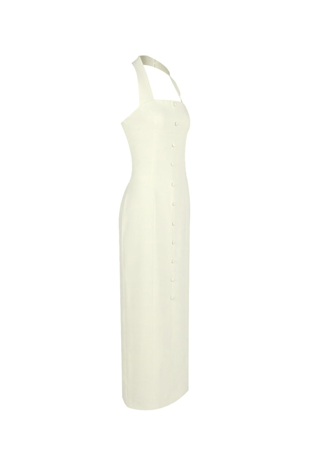 ALMOND WOVEN HALTER MAXI DRESS FOR SUMMER