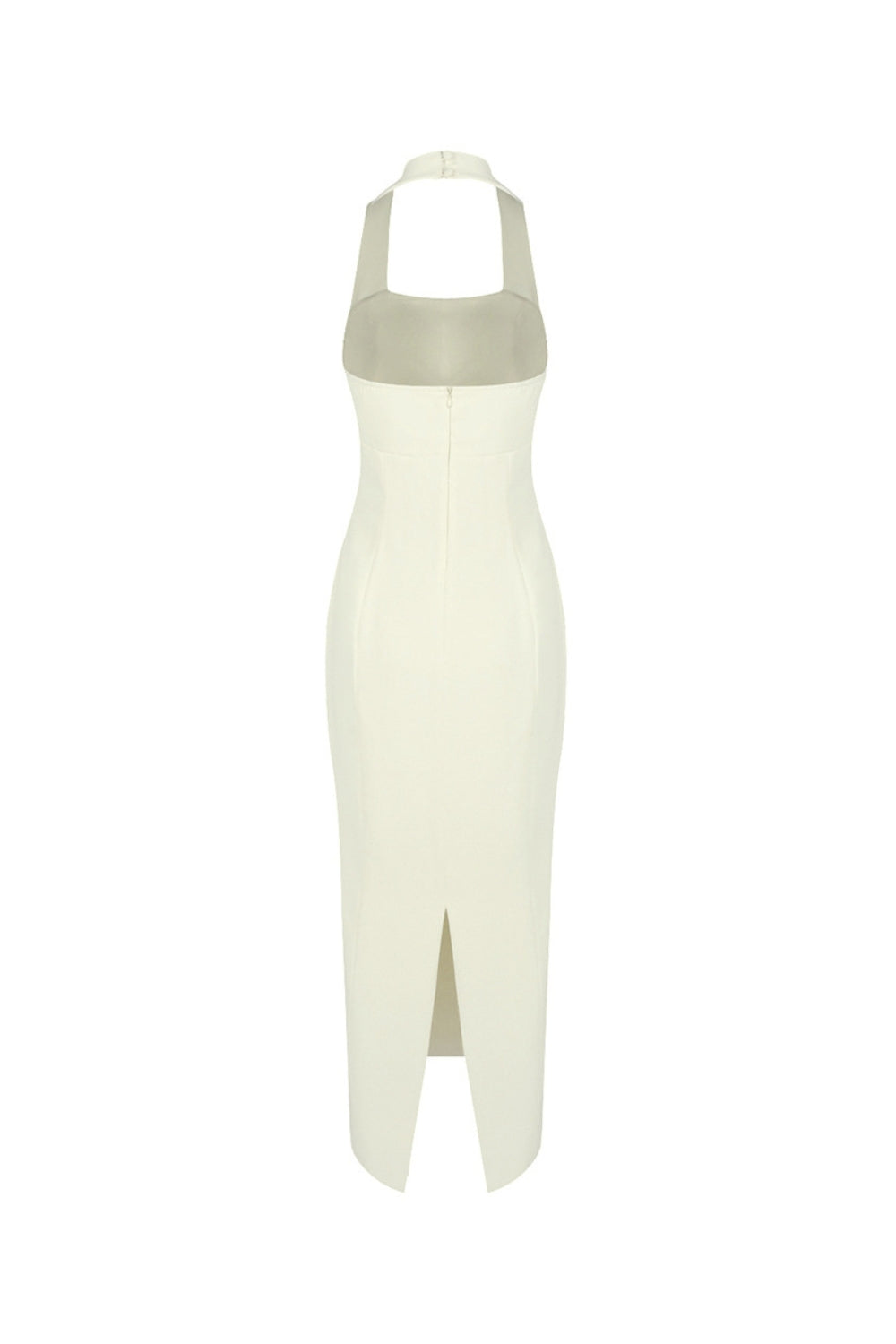 ALMOND WOVEN HALTER MAXI DRESS FOR SUMMER