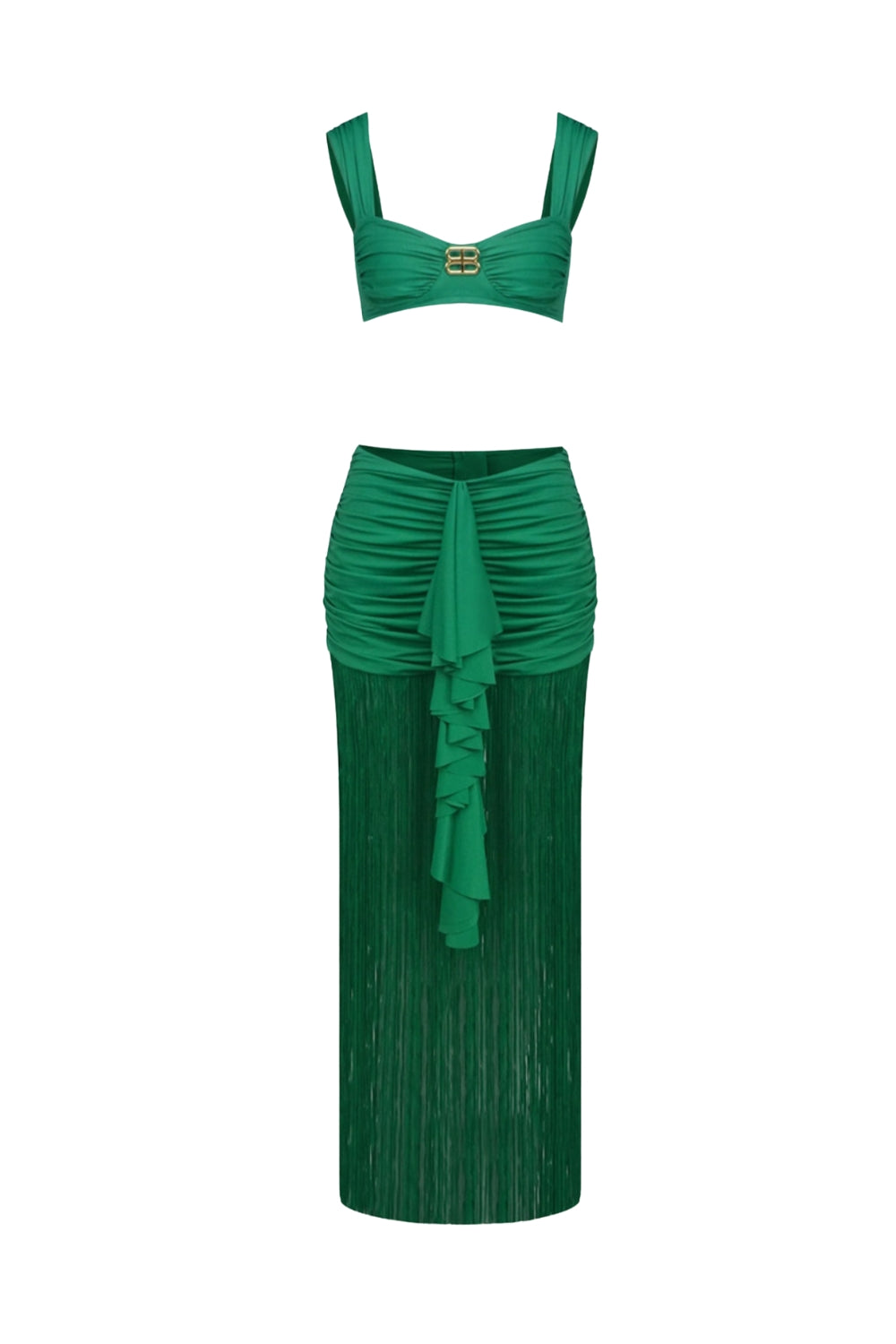 TYONSKA FRINGE RUCHED PARTY TWO PIECE SET