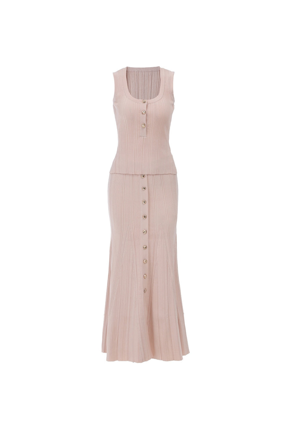 EARTHA KNITTED DRESS SET, SLEEVELESS APRICOT OCCASION