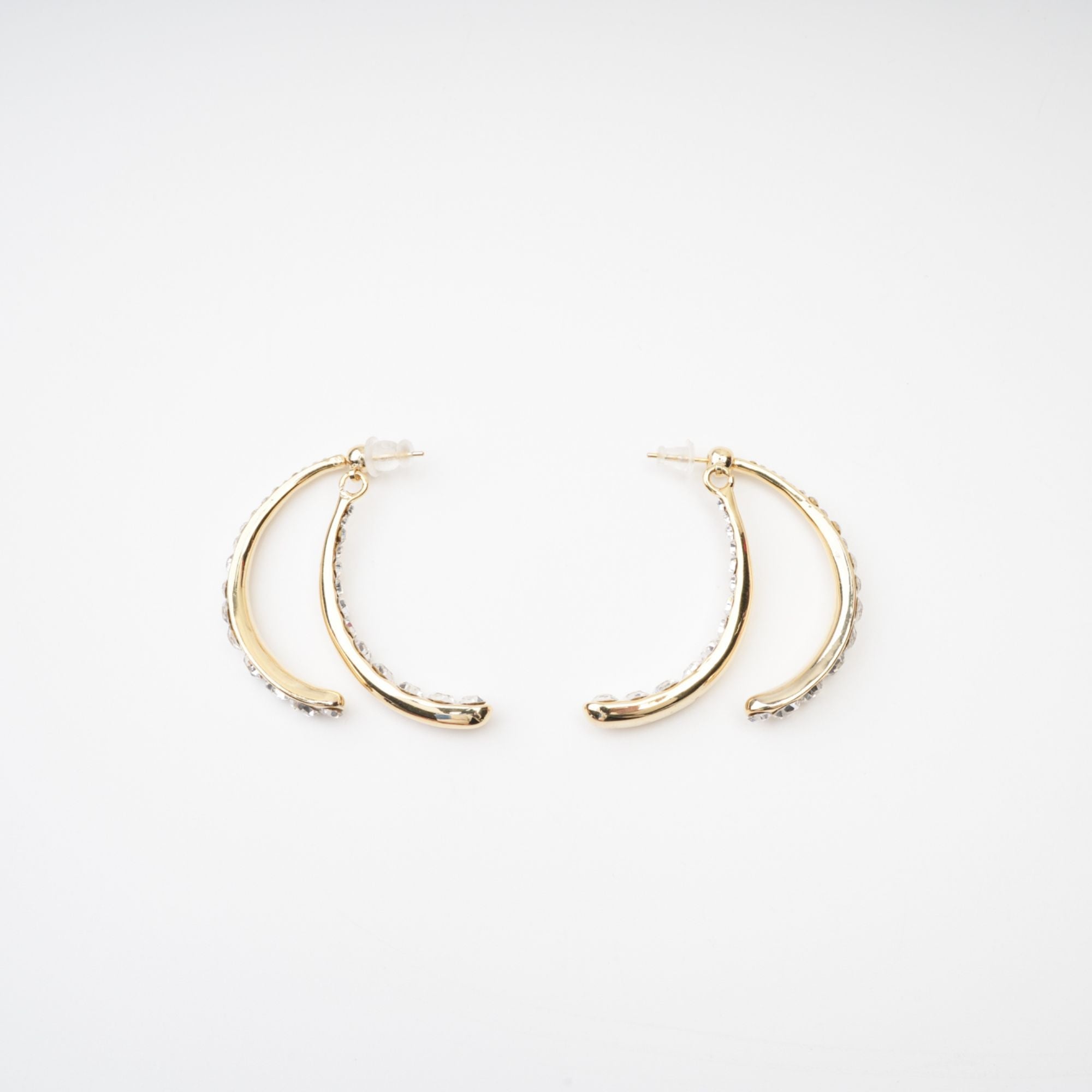 EMBELLISHED CURVE-EDGE EARRINGS, MATHILDE STYLE