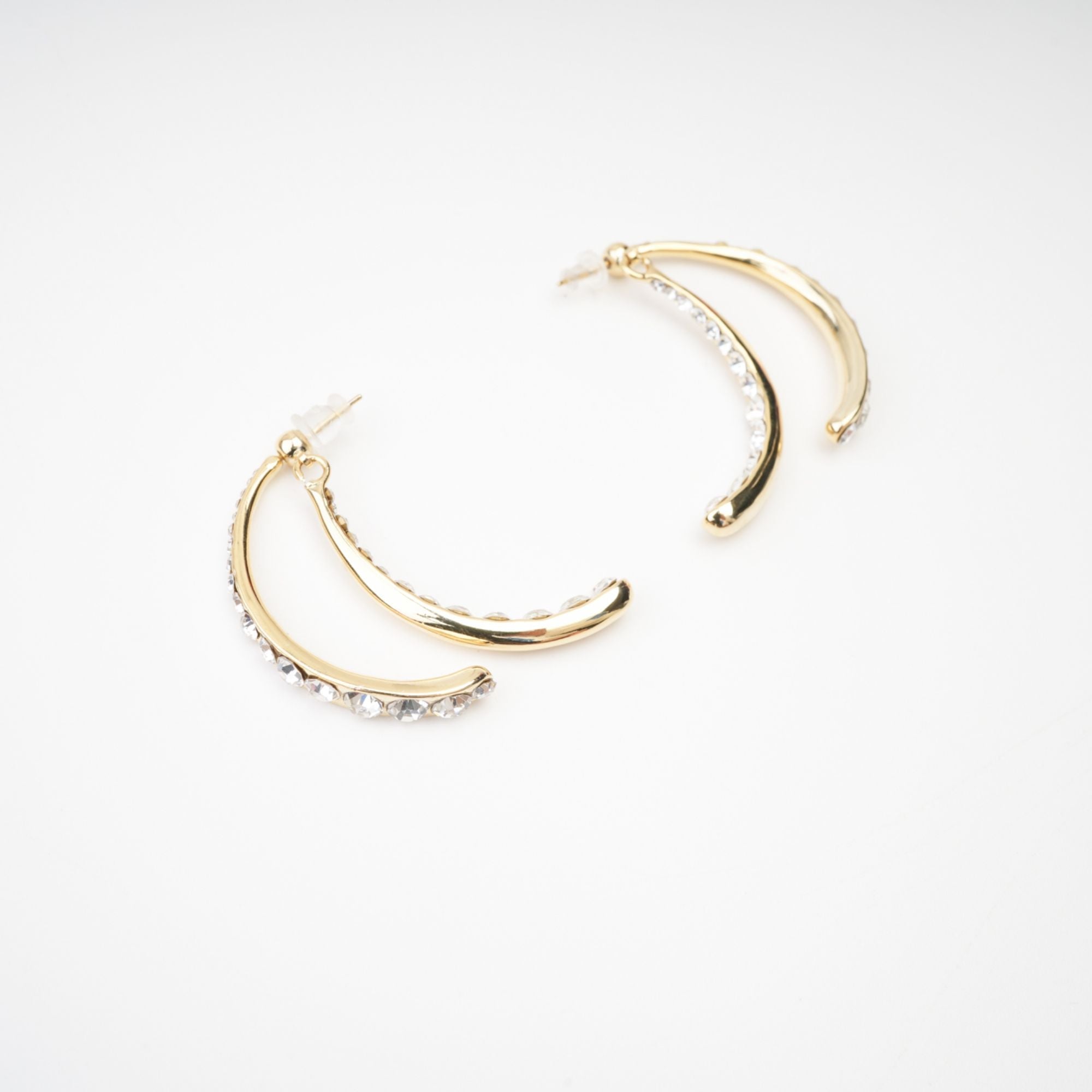 EMBELLISHED CURVE-EDGE EARRINGS, MATHILDE STYLE