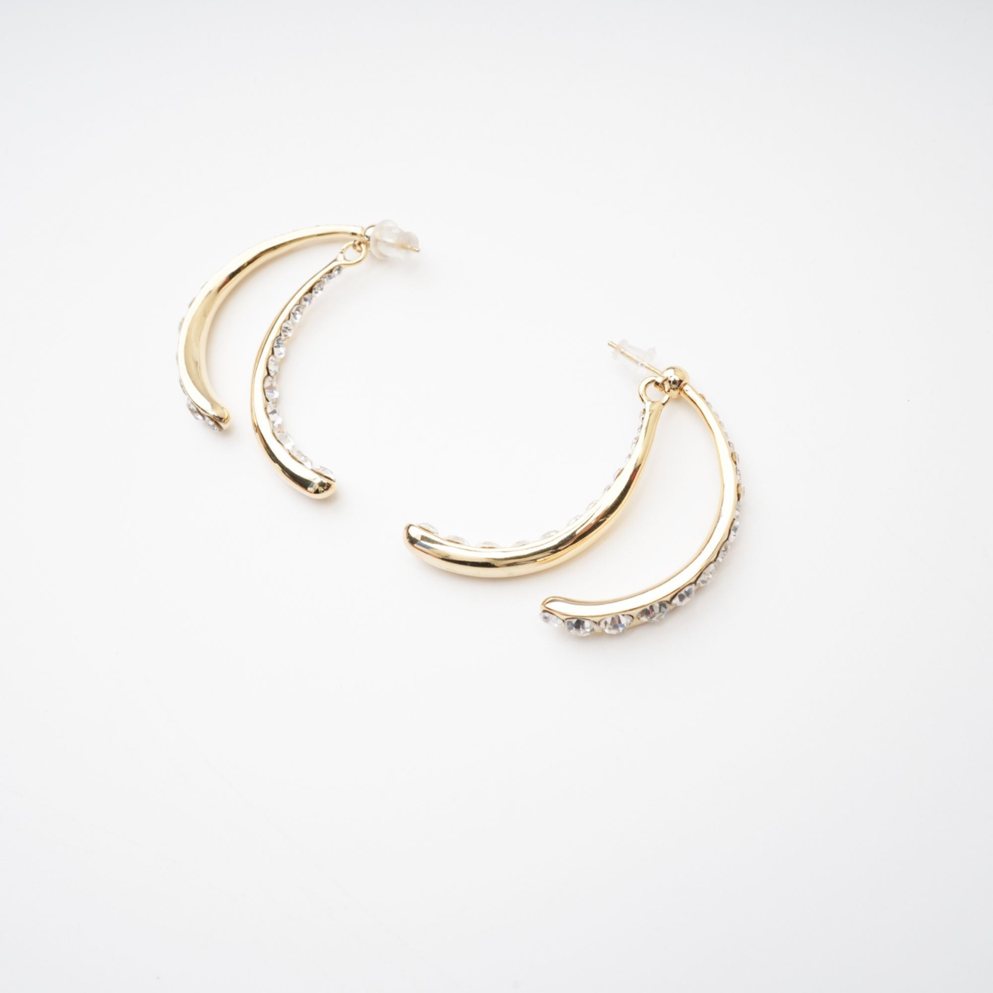 EMBELLISHED CURVE-EDGE EARRINGS, MATHILDE STYLE