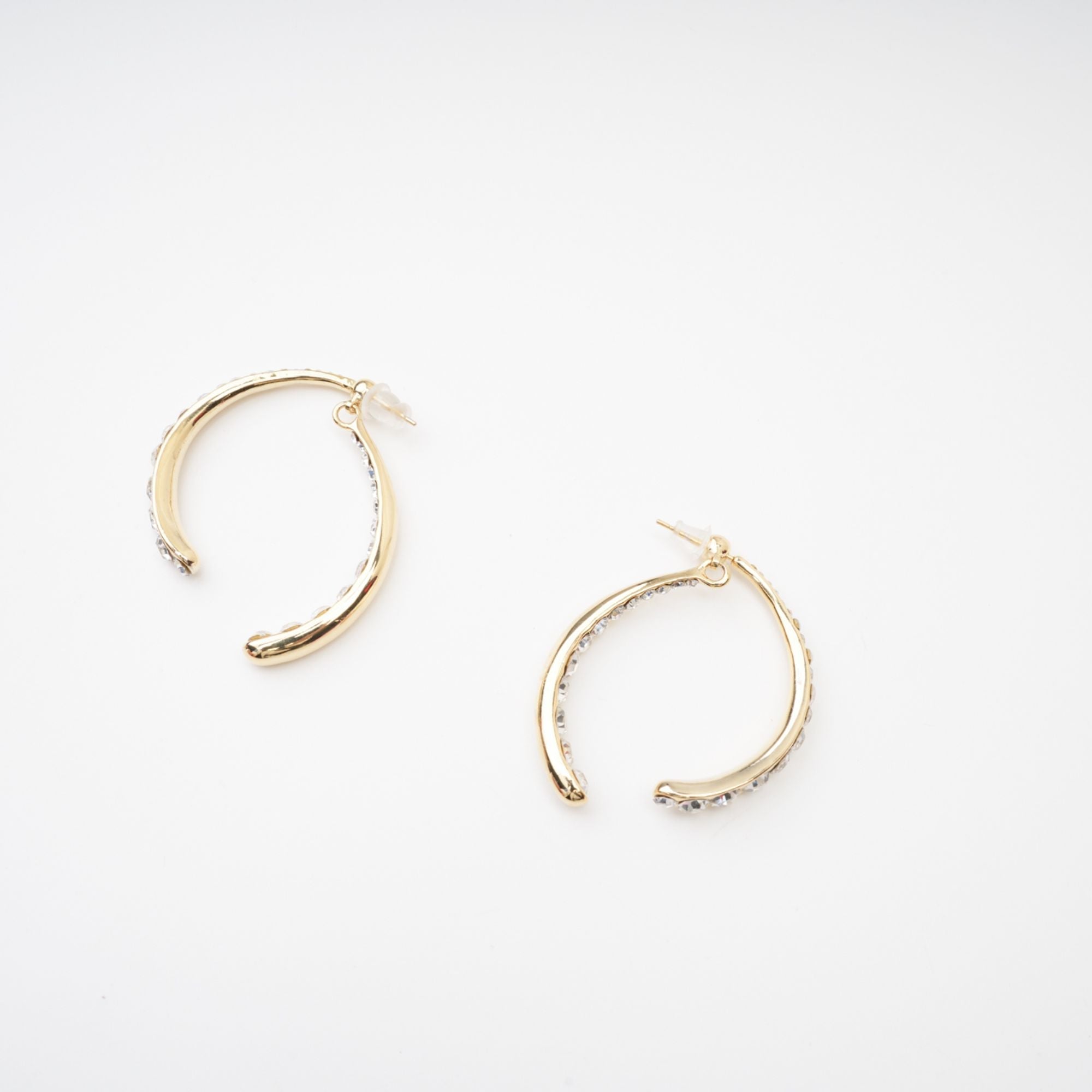 EMBELLISHED CURVE-EDGE EARRINGS, MATHILDE STYLE