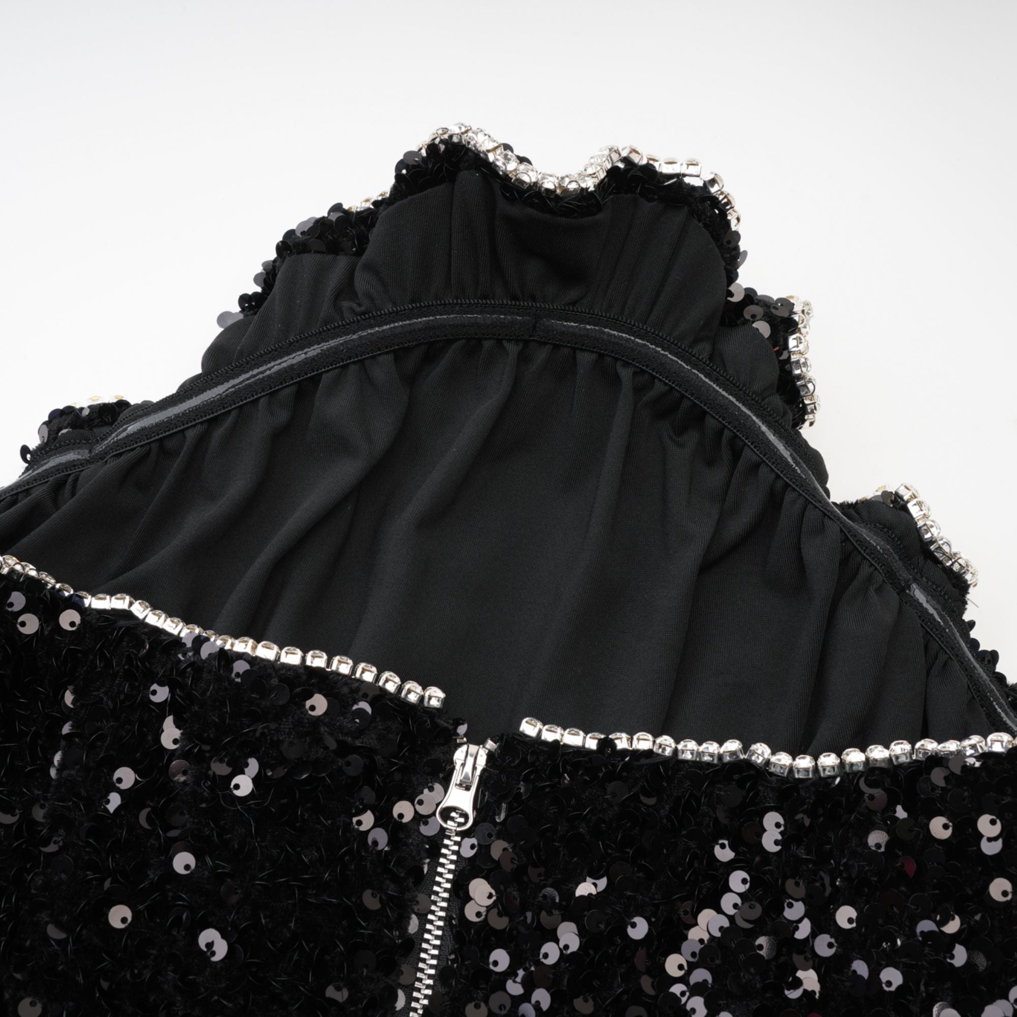 MERCÉDÈS BLACK EMBELLISHED PARTY DRESS