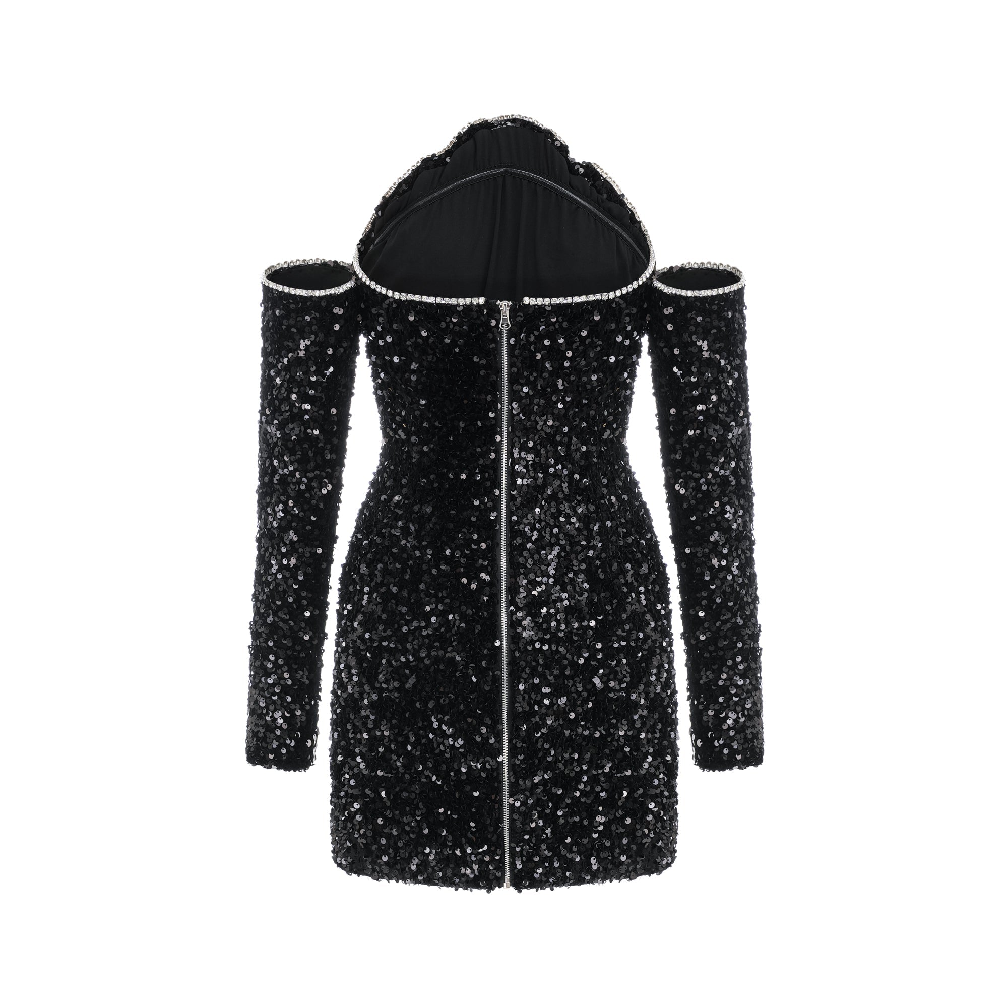 MERCÉDÈS BLACK EMBELLISHED PARTY DRESS