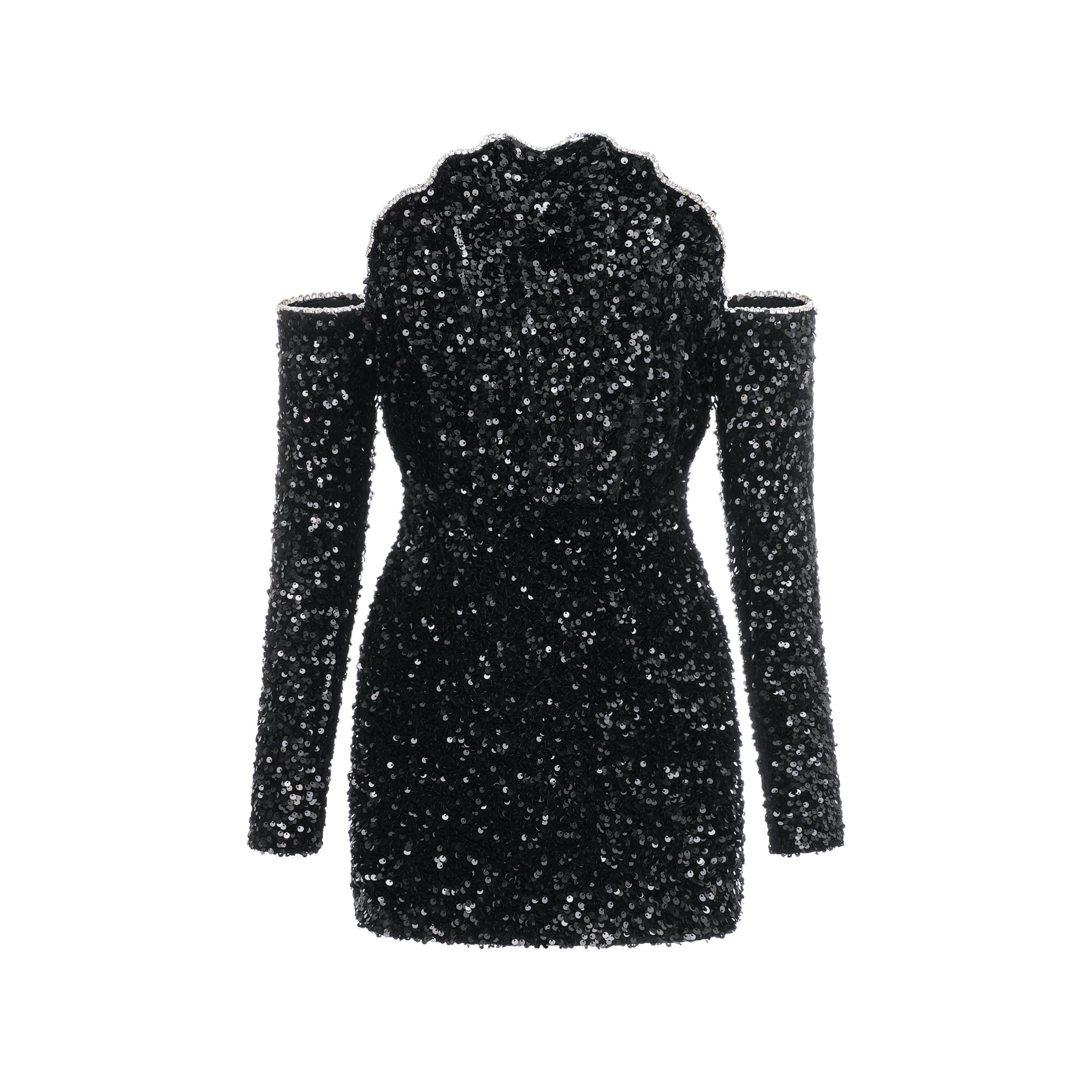 MERCÉDÈS BLACK EMBELLISHED PARTY DRESS