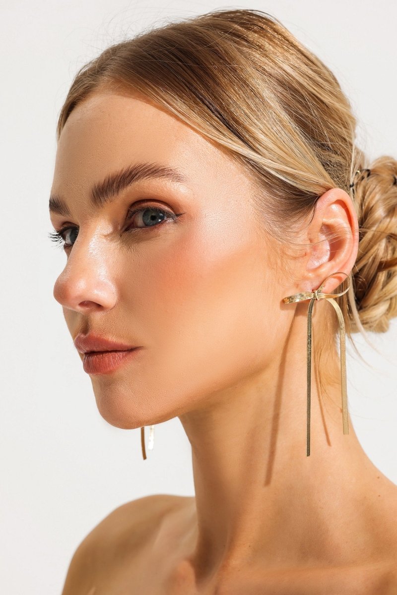 METAL BOWKNOT STUD EARRINGS FOR EVERYDAY