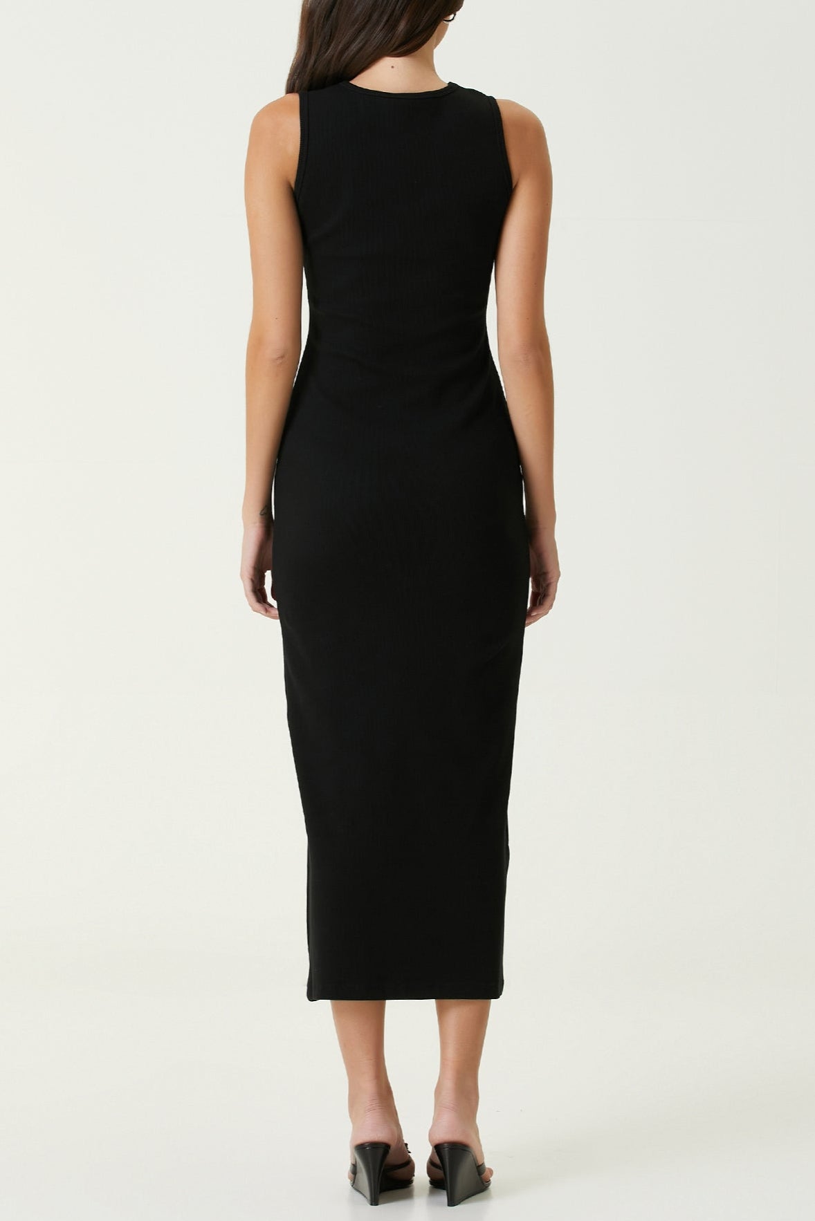 CAROL BLACK CROCHET MIDI TANK DRESS