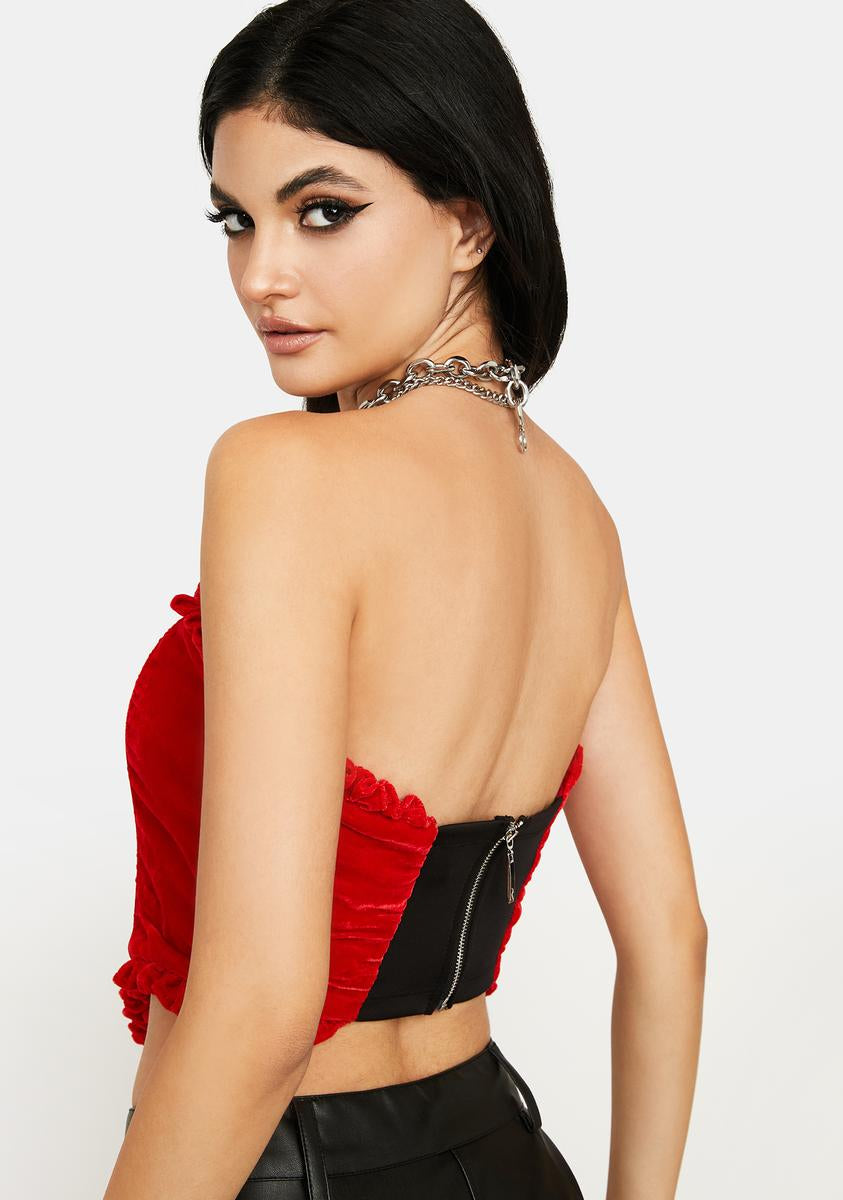 VELVET HEART BUSTIER TOP FOR DATE NIGHT