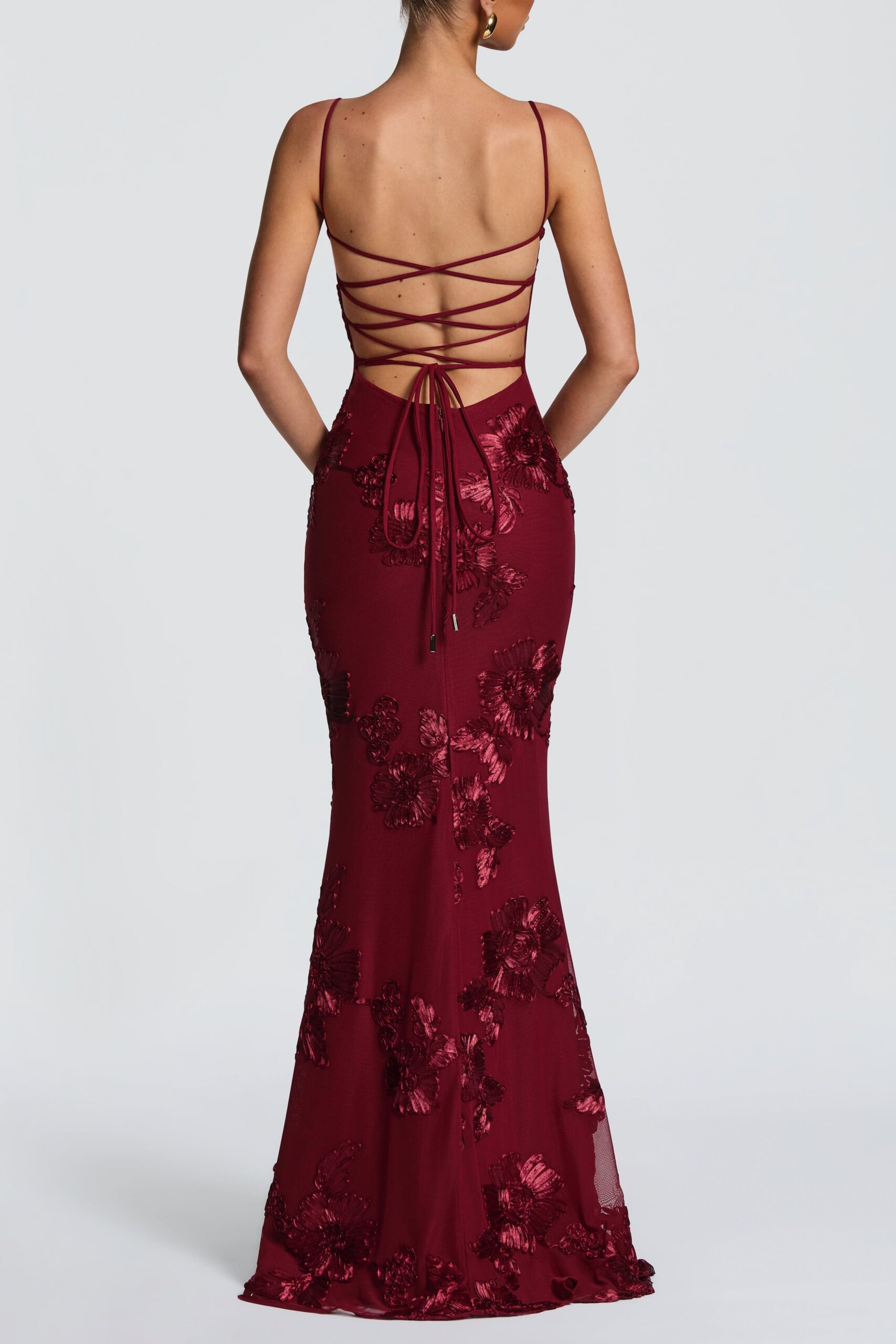 NEFERTITI MAXI DRESS BURGUNDY A-LINE FORMAL