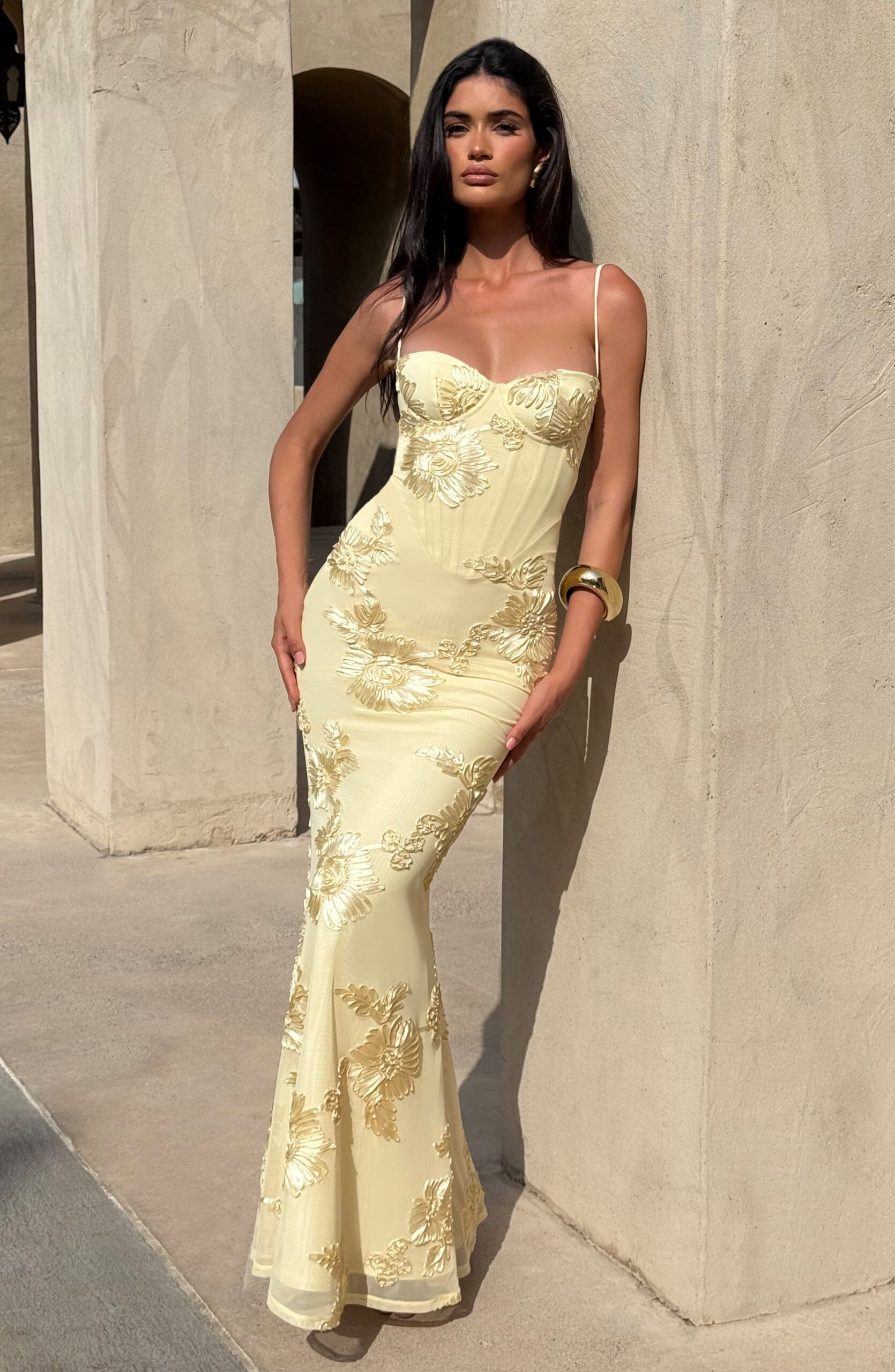 NEFERTITI MAXI DRESS LEMON - ELEGANT SUMMER SILHOUETTE