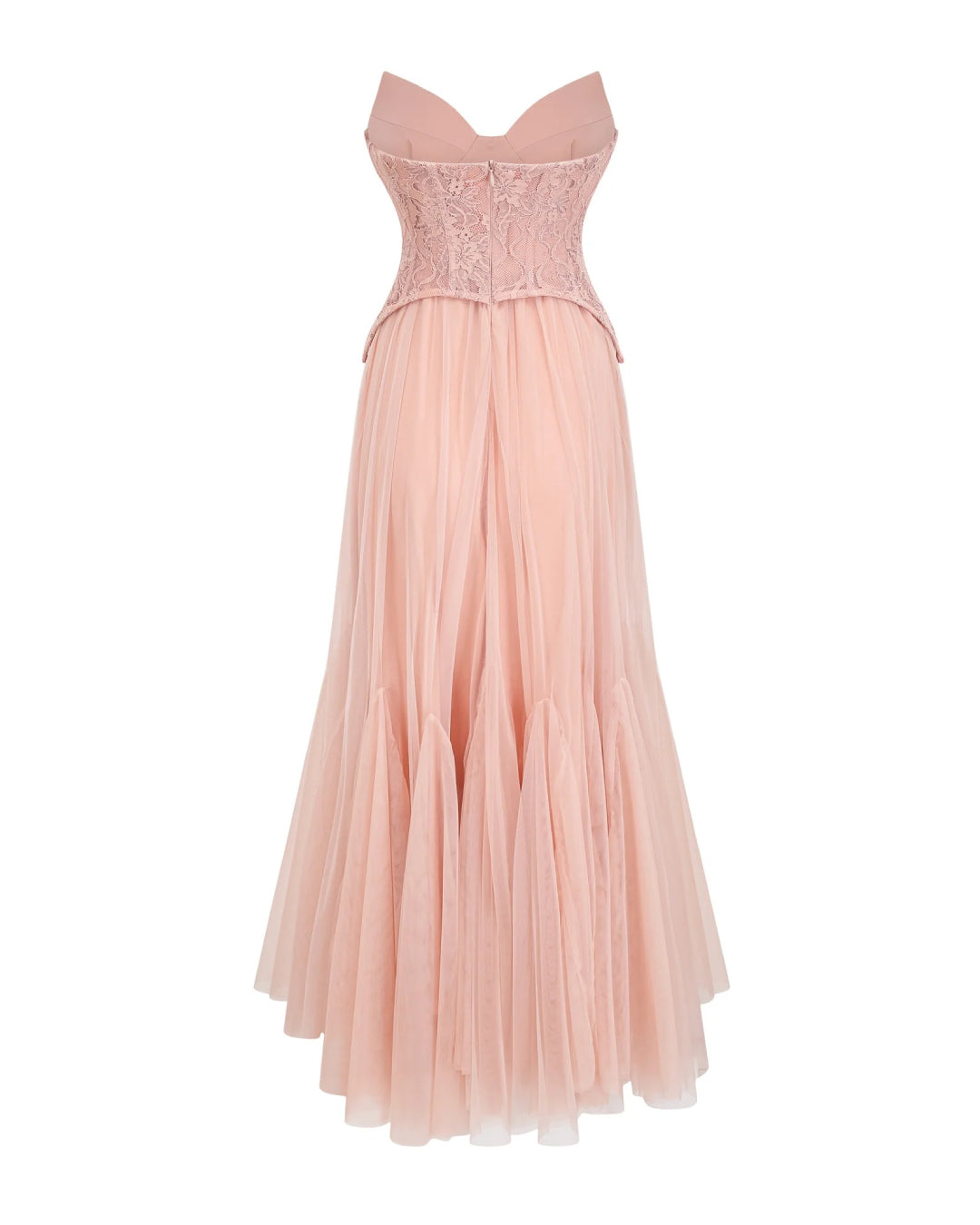 BLUSH TIFFANY LACE CORSET TULLE MAXI DRESS
