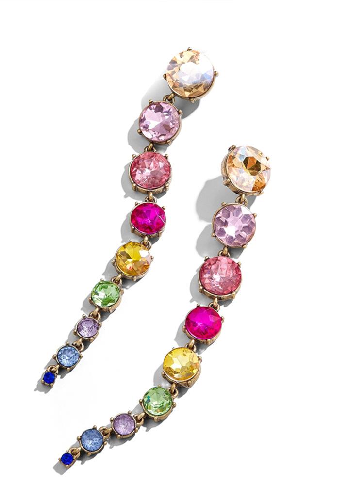 odelia-rainbow-diamante-chain-earrings-sa0020516143-rainbow-sunfere-992398 ODELIA RAINBOW DIAMANTE CHAIN HOOP EARRINGS FOR PARTY