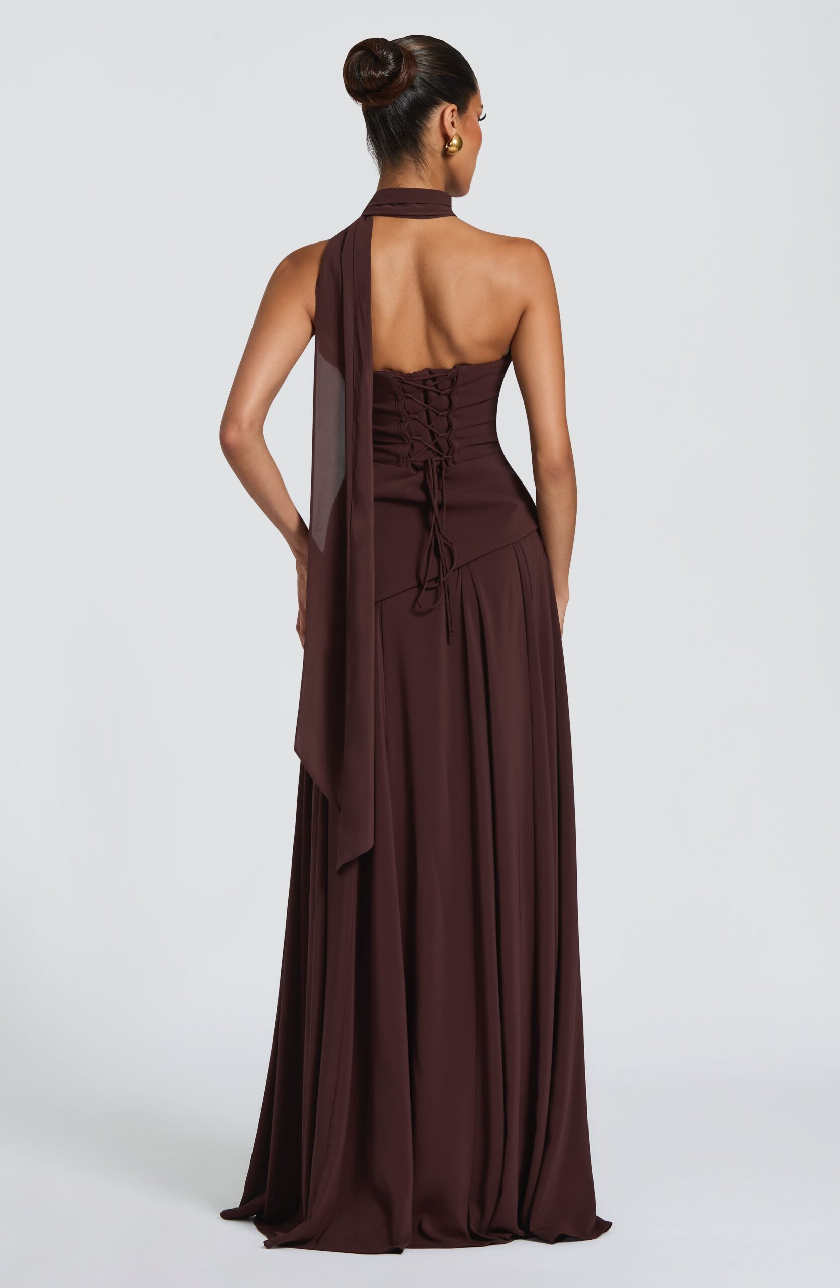PATRICIA MAXI DRESS - PLUM BROWN