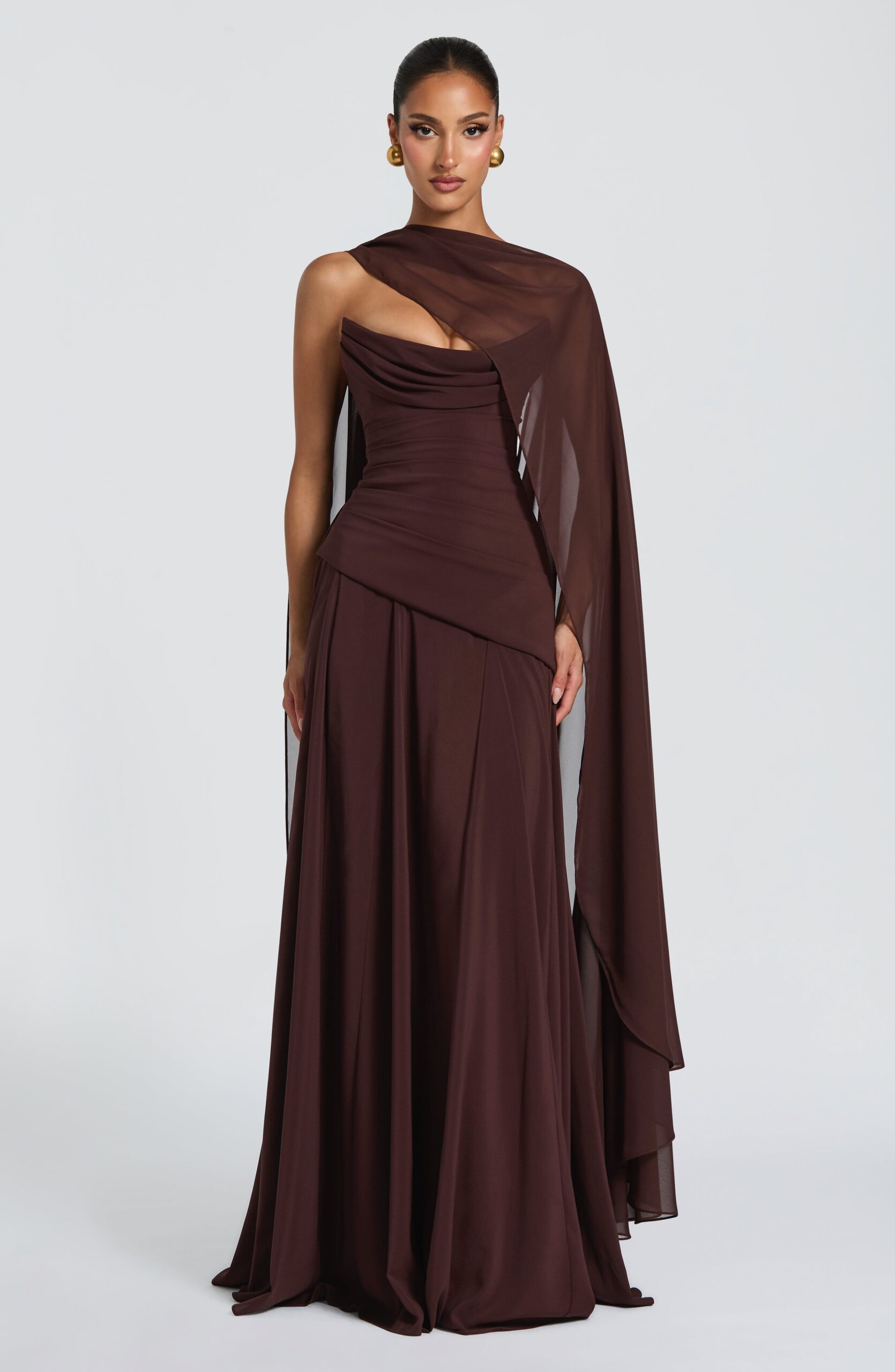 PATRICIA MAXI DRESS - PLUM BROWN