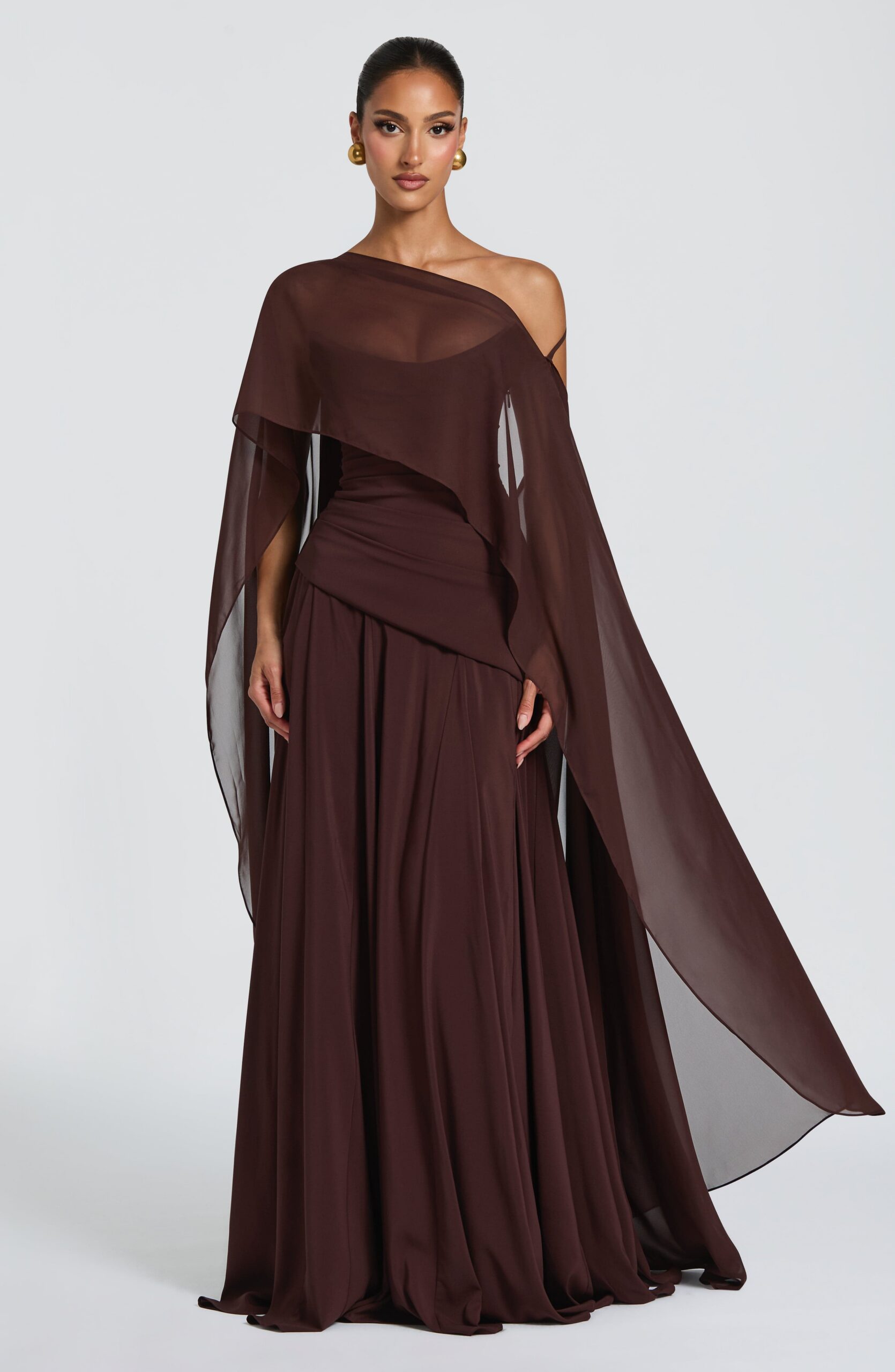 PATRICIA MAXI DRESS - PLUM BROWN