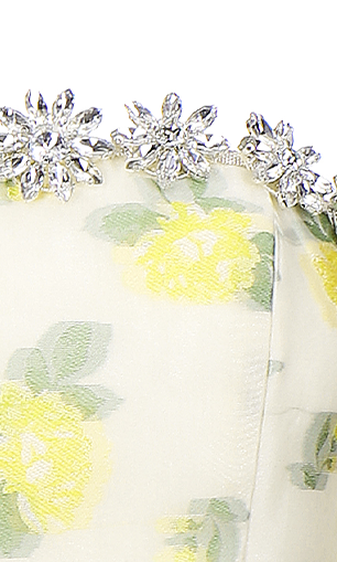 LEMON YELLOW STRAPLESS LONG COCKTAIL DRESS