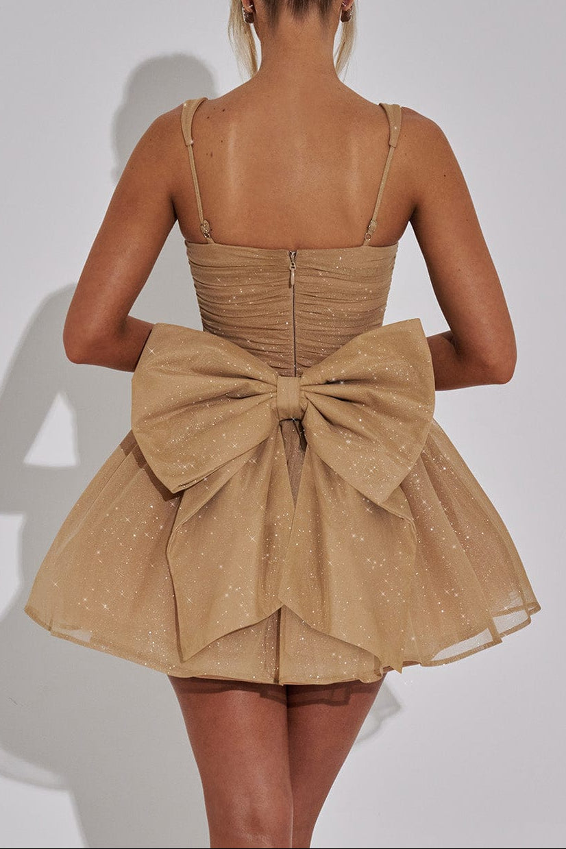 GOLD SPARKLE JACQUELINE MINI DRESS - PARTY