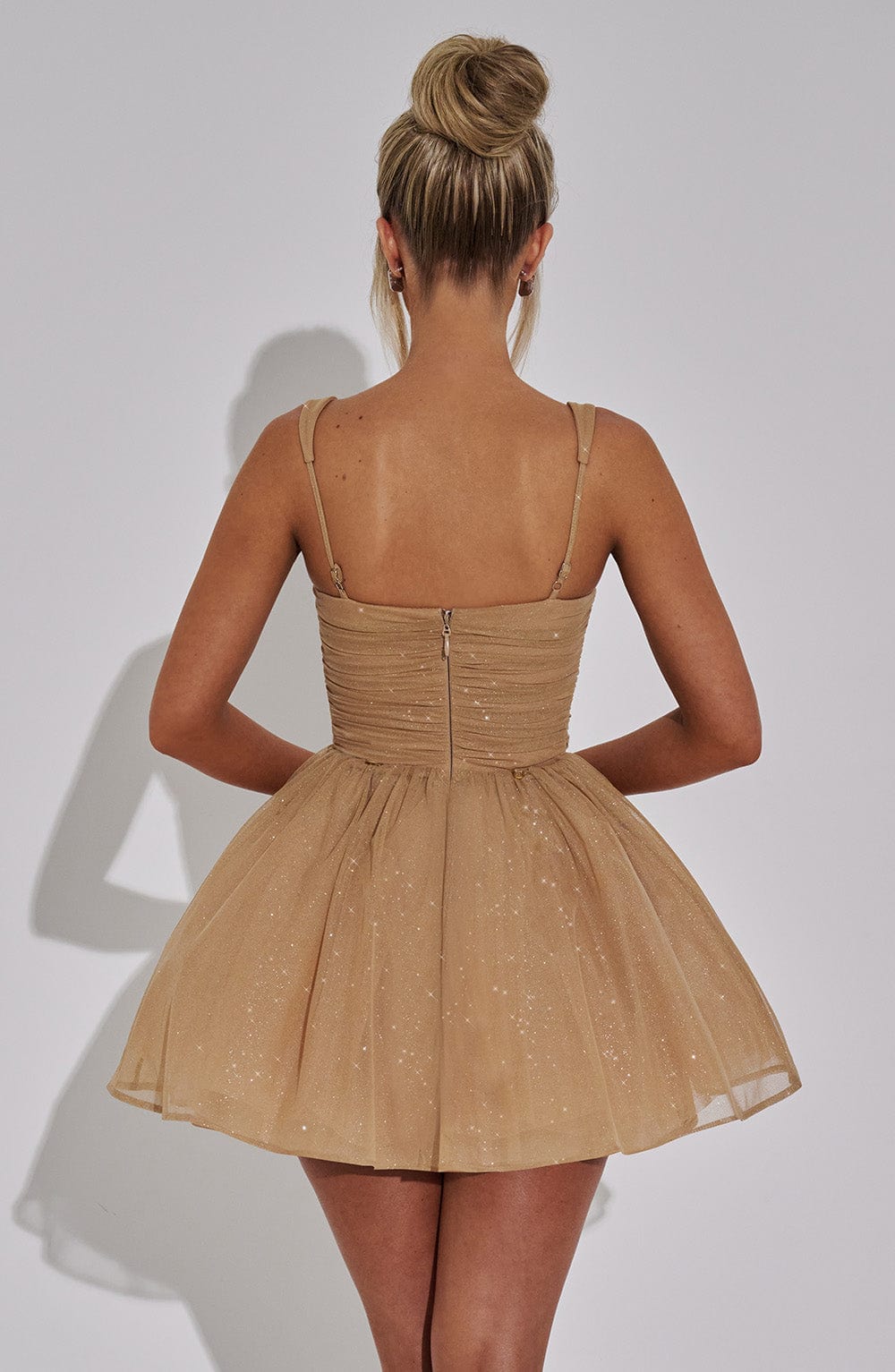GOLD SPARKLE JACQUELINE MINI DRESS - PARTY
