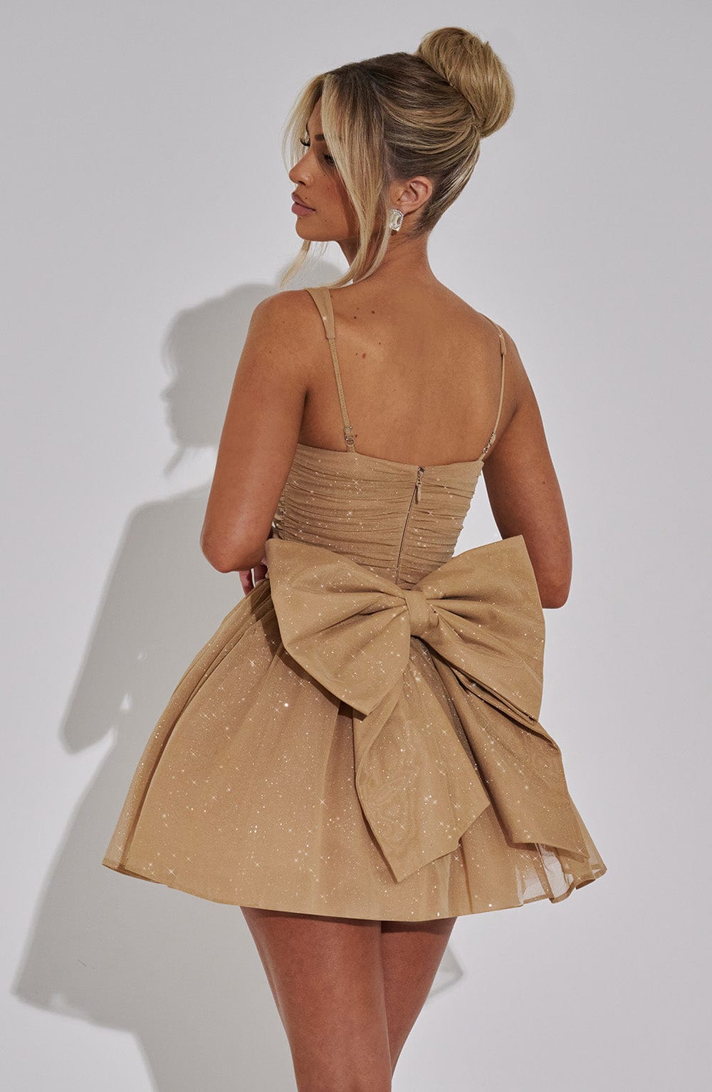 GOLD SPARKLE JACQUELINE MINI DRESS - PARTY