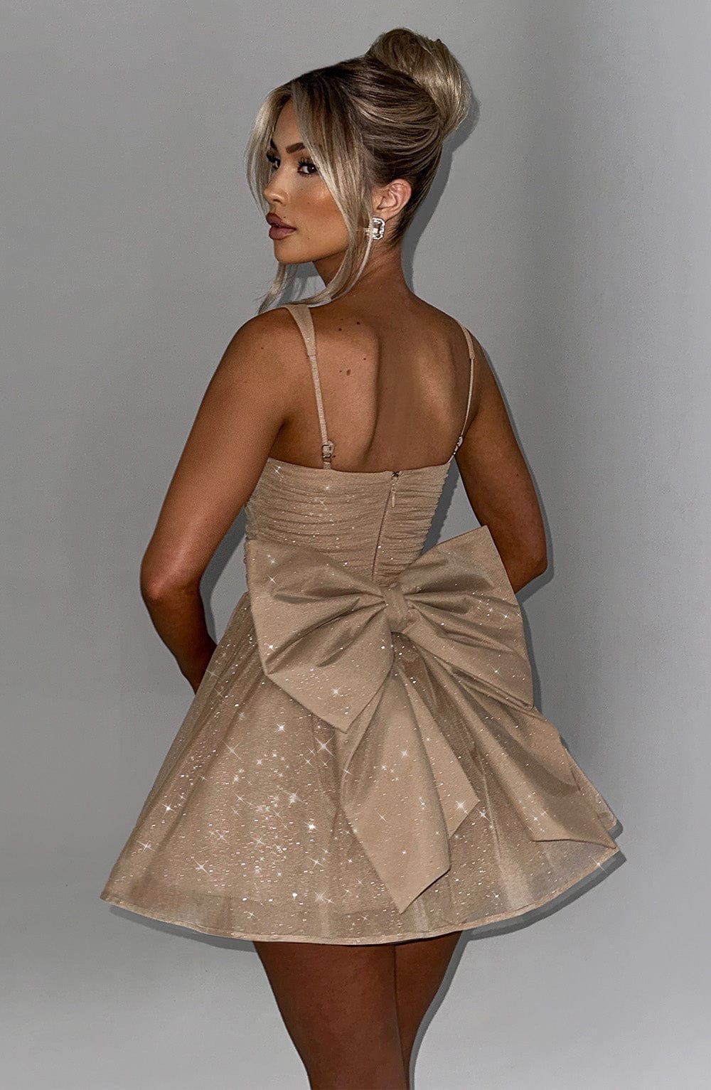 GOLD SPARKLE JACQUELINE MINI DRESS - PARTY