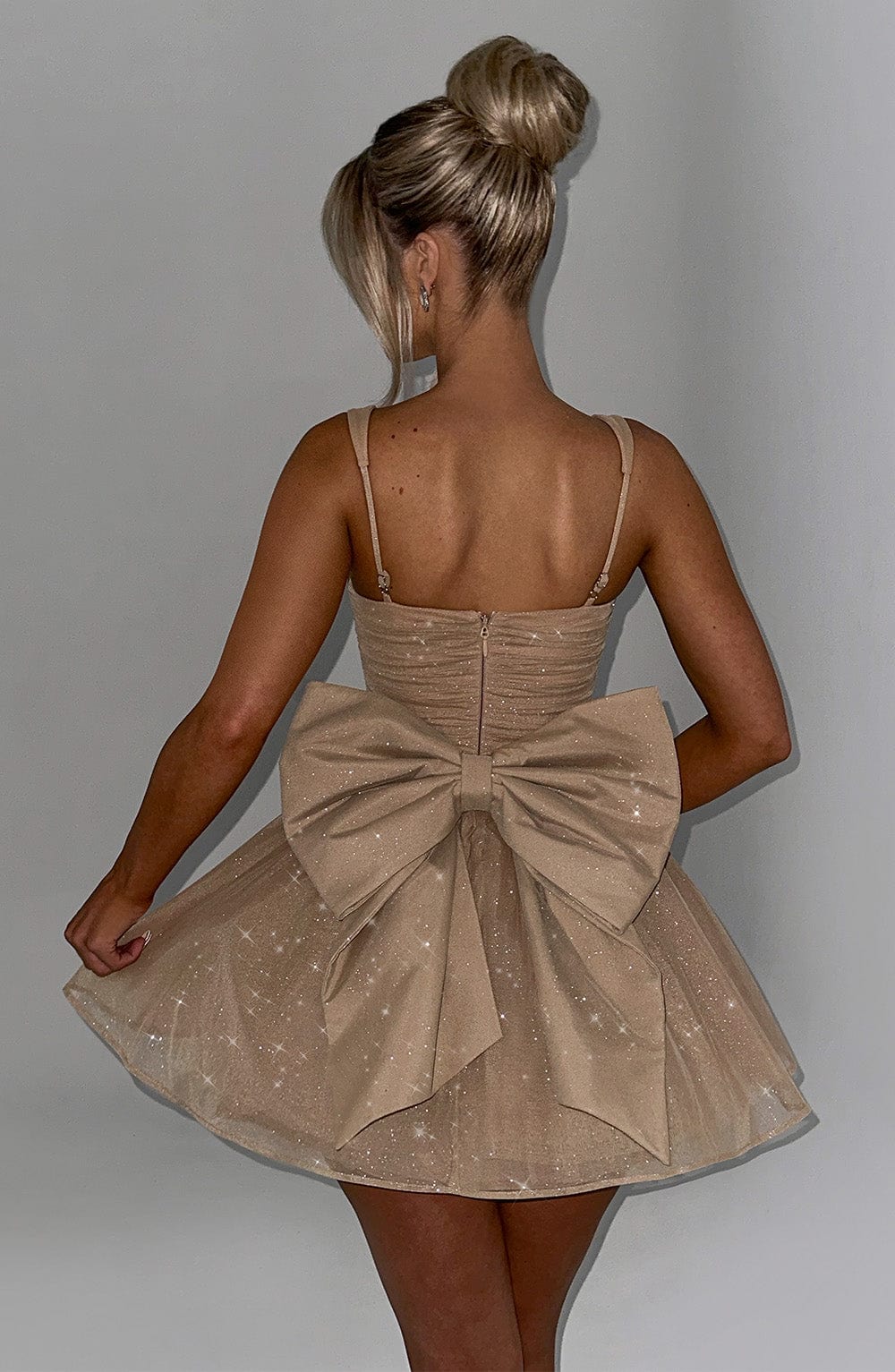 GOLD SPARKLE JACQUELINE MINI DRESS - PARTY