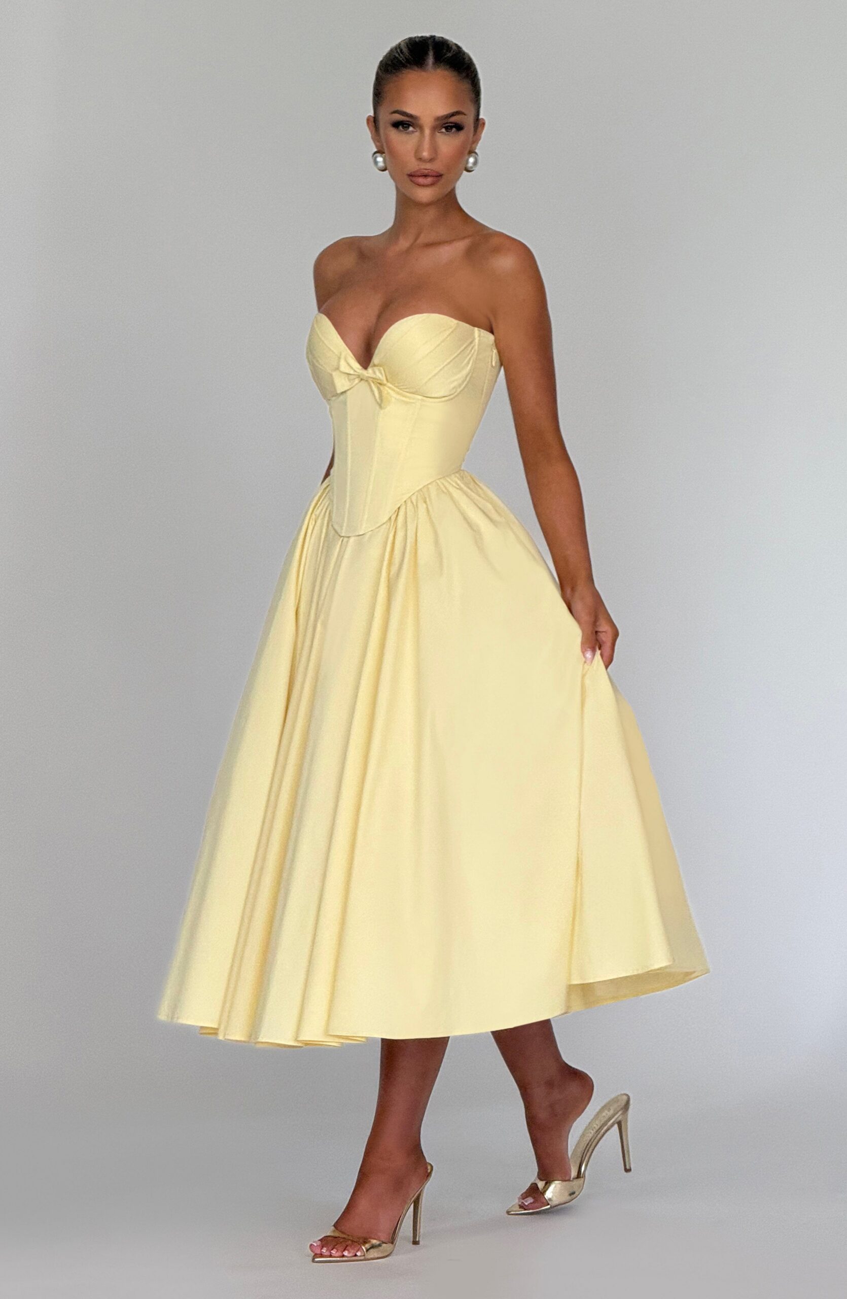 LEMON PRIM MIDI DRESS - WEDDING GUEST