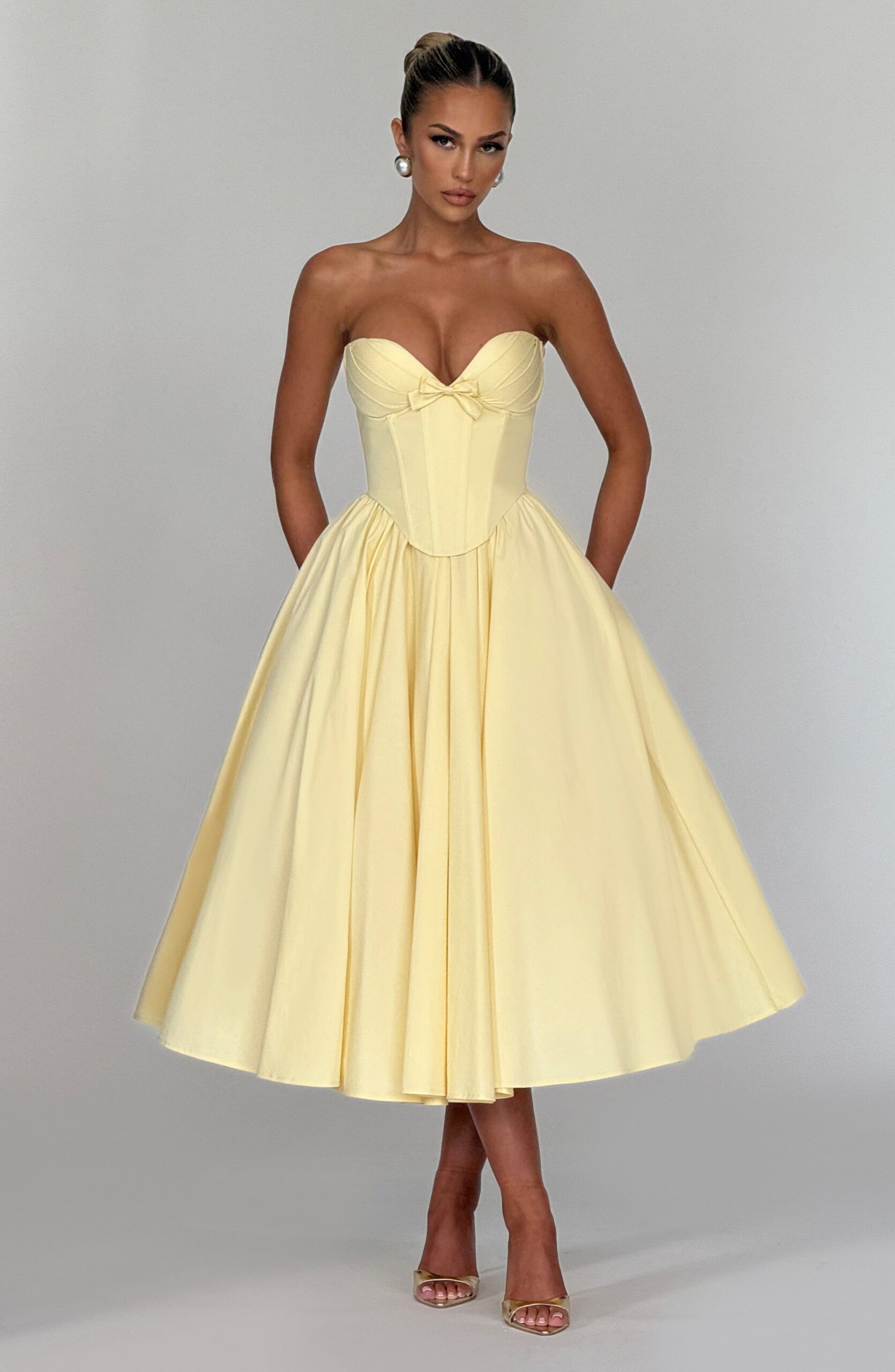 LEMON PRIM MIDI DRESS - WEDDING GUEST