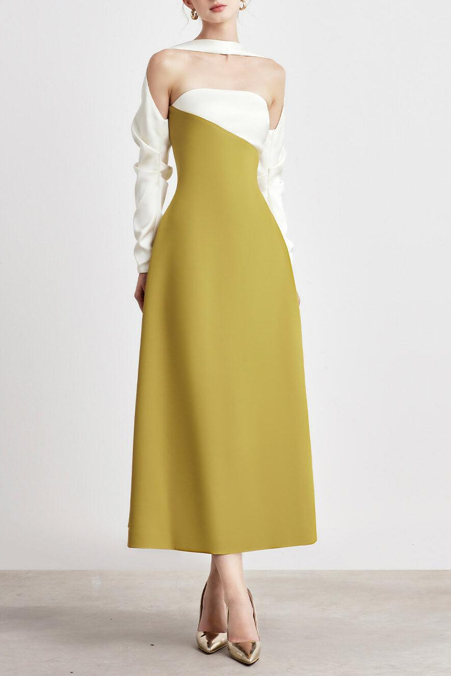 princesa-a-line-long-sleeved-silk-taffeta-midi-dress-by-mean-blvd-1 A-LINE SILK MIDI DRESS, LONG SLEEVE, FORMAL