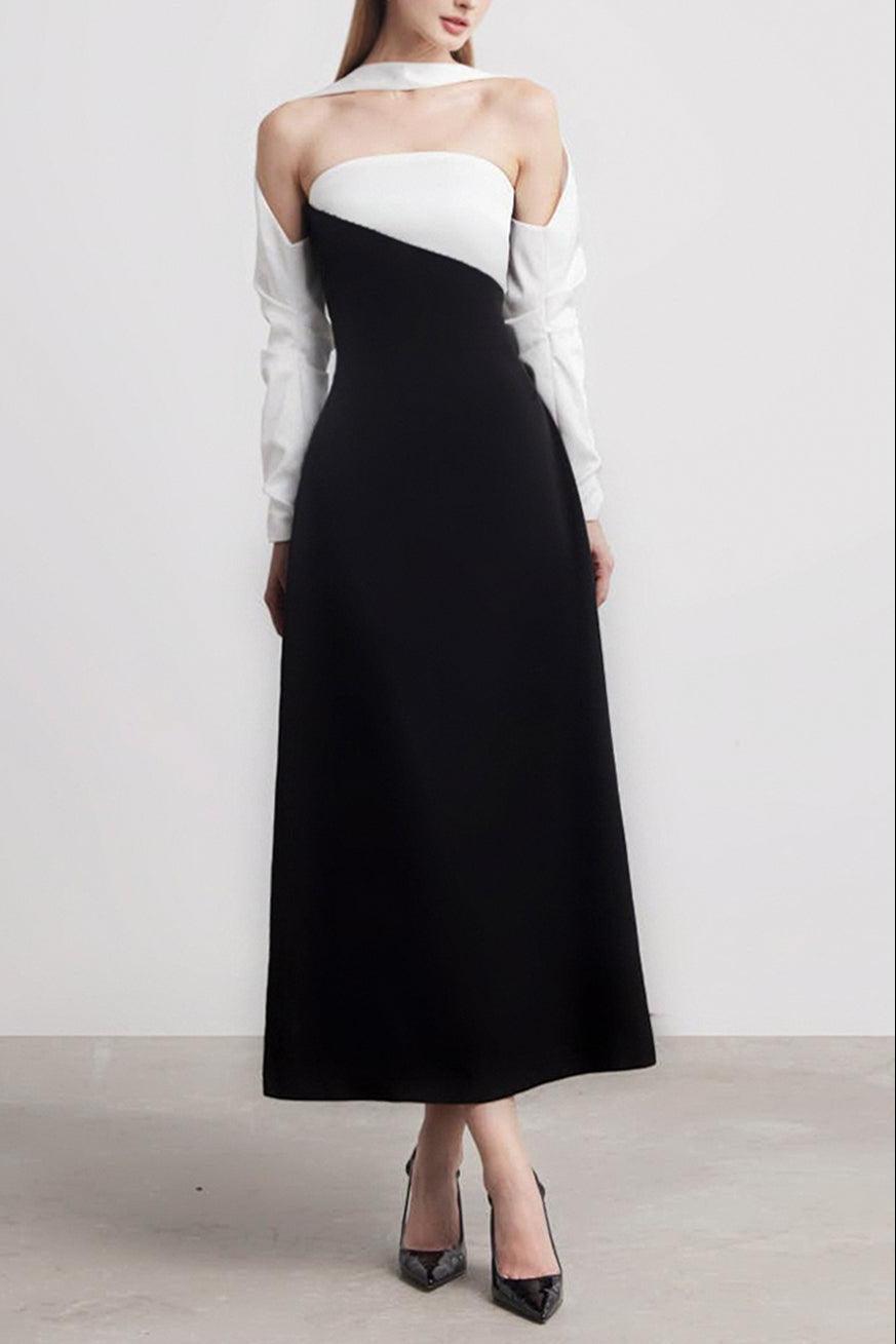princesa-a-line-long-sleeved-silk-taffeta-midi-dress-by-mean-blvd-4 A-LINE SILK TAFFETA MIDI DRESS FOR EVENTS