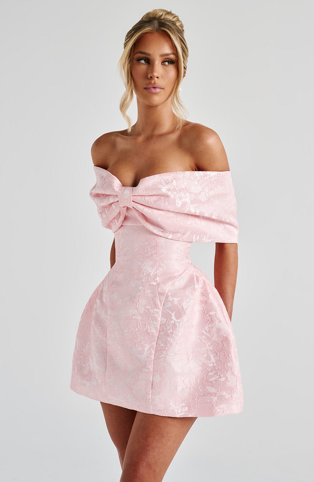 RAQUEL BLUSH MINI DRESS: SATIN COCKTAIL PARTY