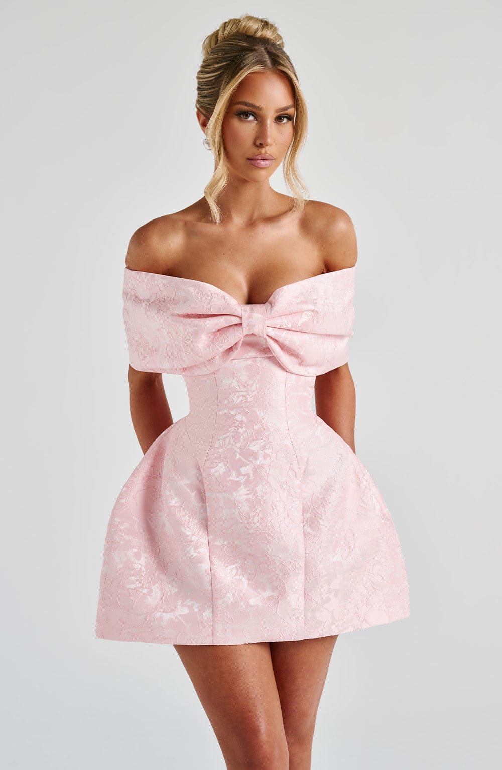 RAQUEL BLUSH MINI DRESS: SATIN COCKTAIL PARTY