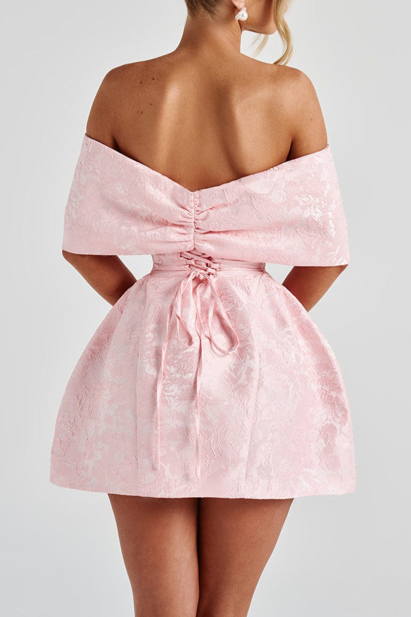 RAQUEL BLUSH MINI DRESS: SATIN COCKTAIL PARTY