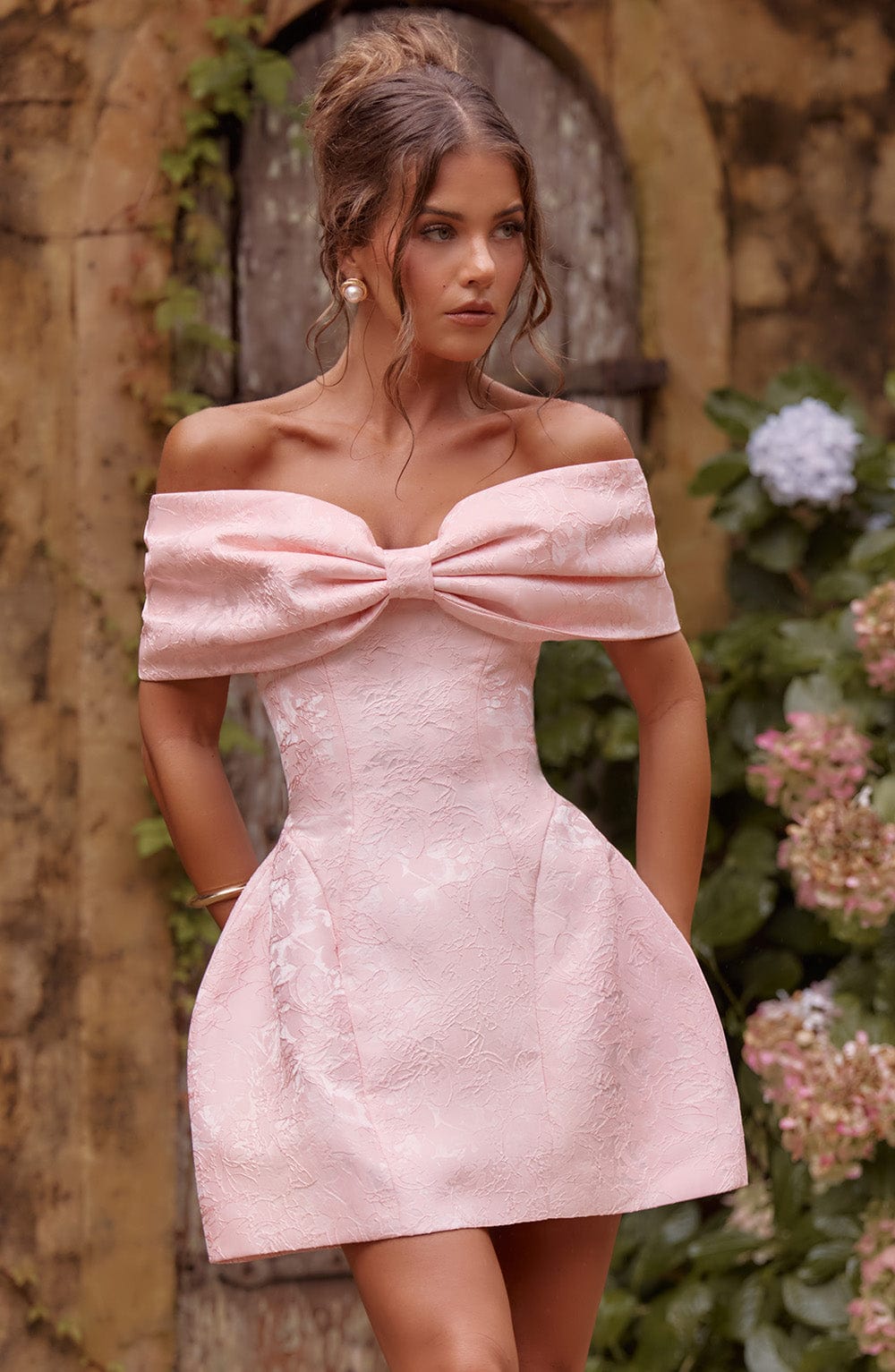 RAQUEL BLUSH MINI DRESS: SATIN COCKTAIL PARTY