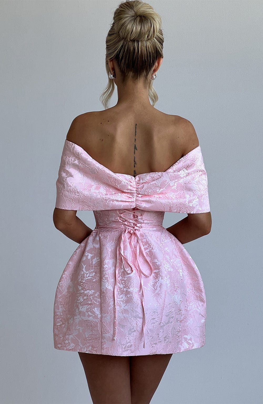 RAQUEL BLUSH MINI DRESS: SATIN COCKTAIL PARTY