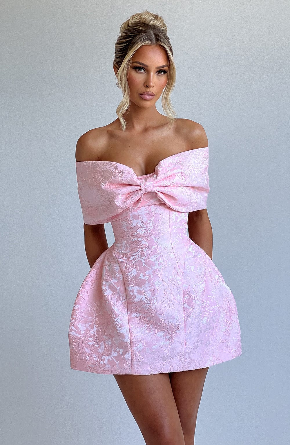 RAQUEL BLUSH MINI DRESS: SATIN COCKTAIL PARTY