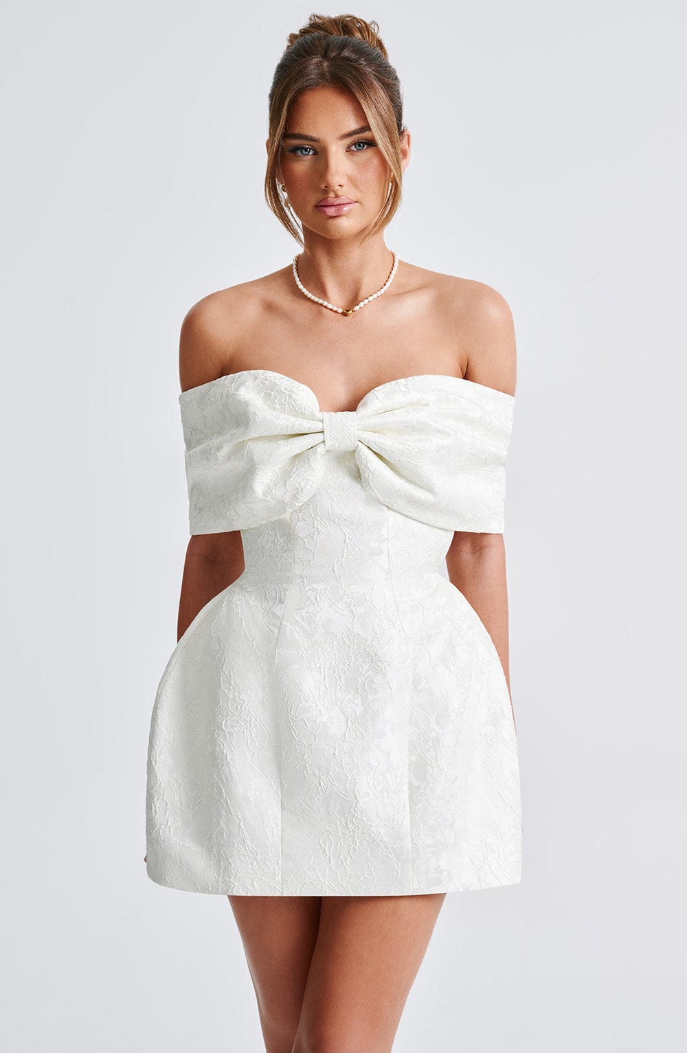 RAQUEL MINI DRESS IVORY WEDDING GUEST