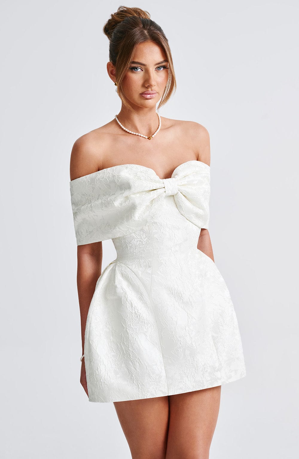 RAQUEL MINI DRESS IVORY WEDDING GUEST