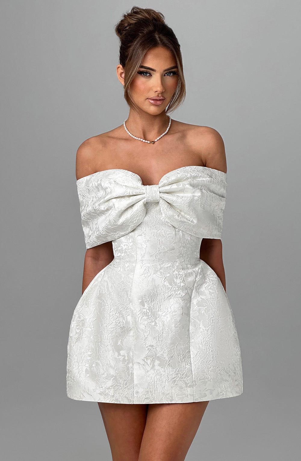 RAQUEL MINI DRESS IVORY WEDDING GUEST