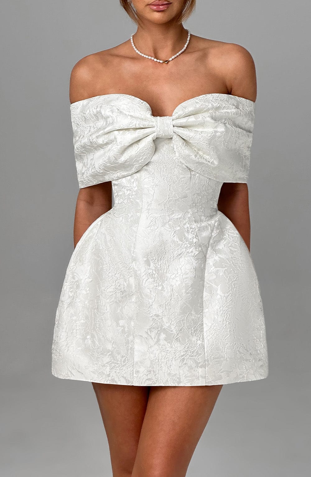 RAQUEL MINI DRESS IVORY WEDDING GUEST