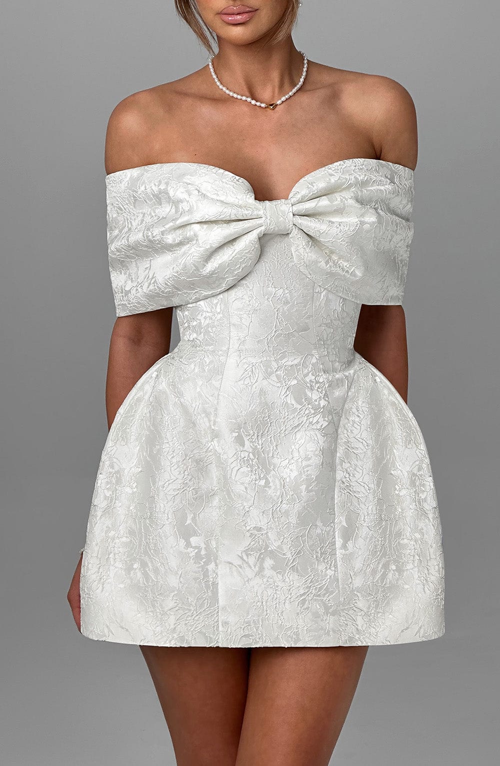 RAQUEL MINI DRESS IVORY WEDDING GUEST