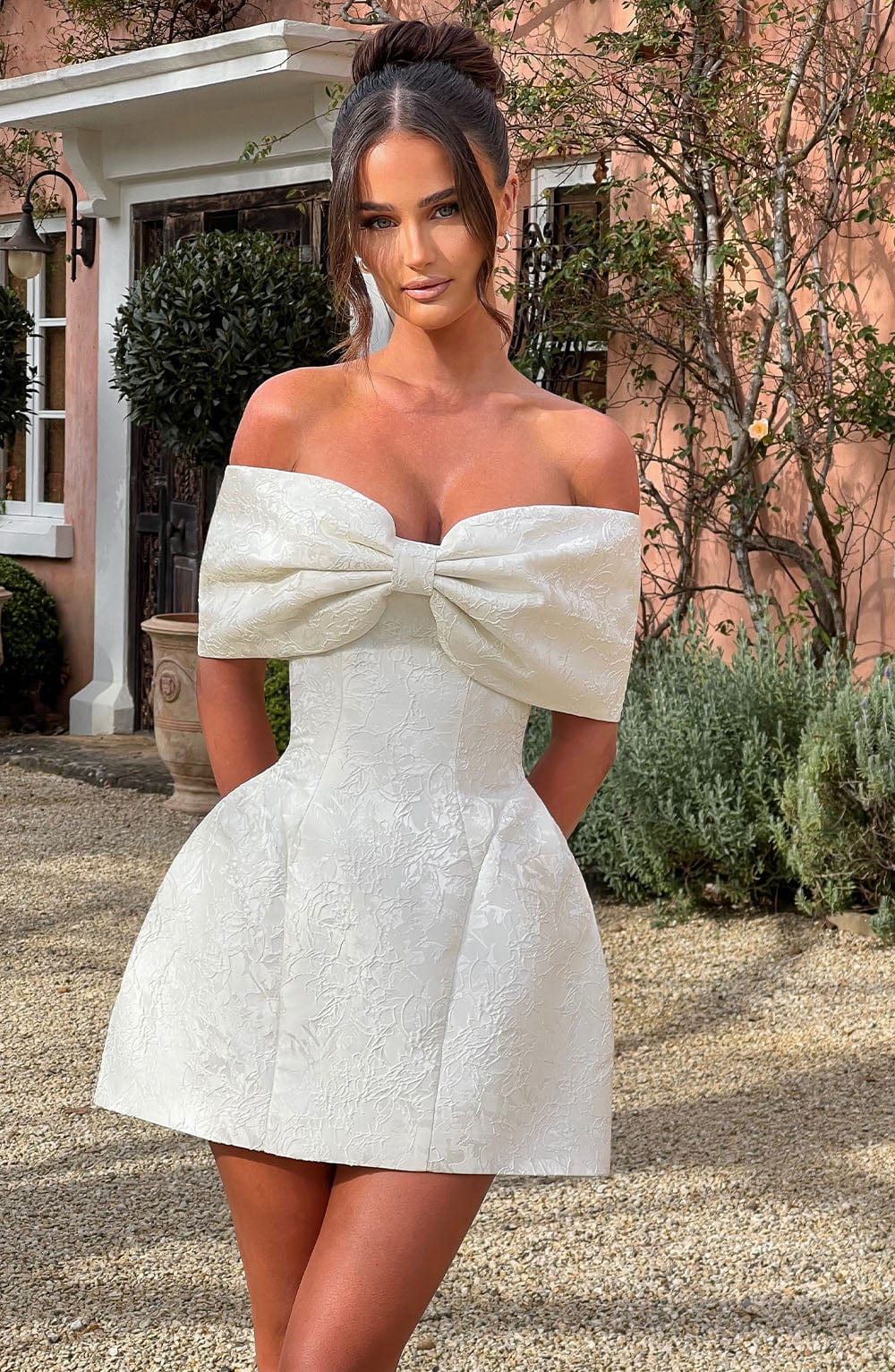 RAQUEL MINI DRESS IVORY WEDDING GUEST
