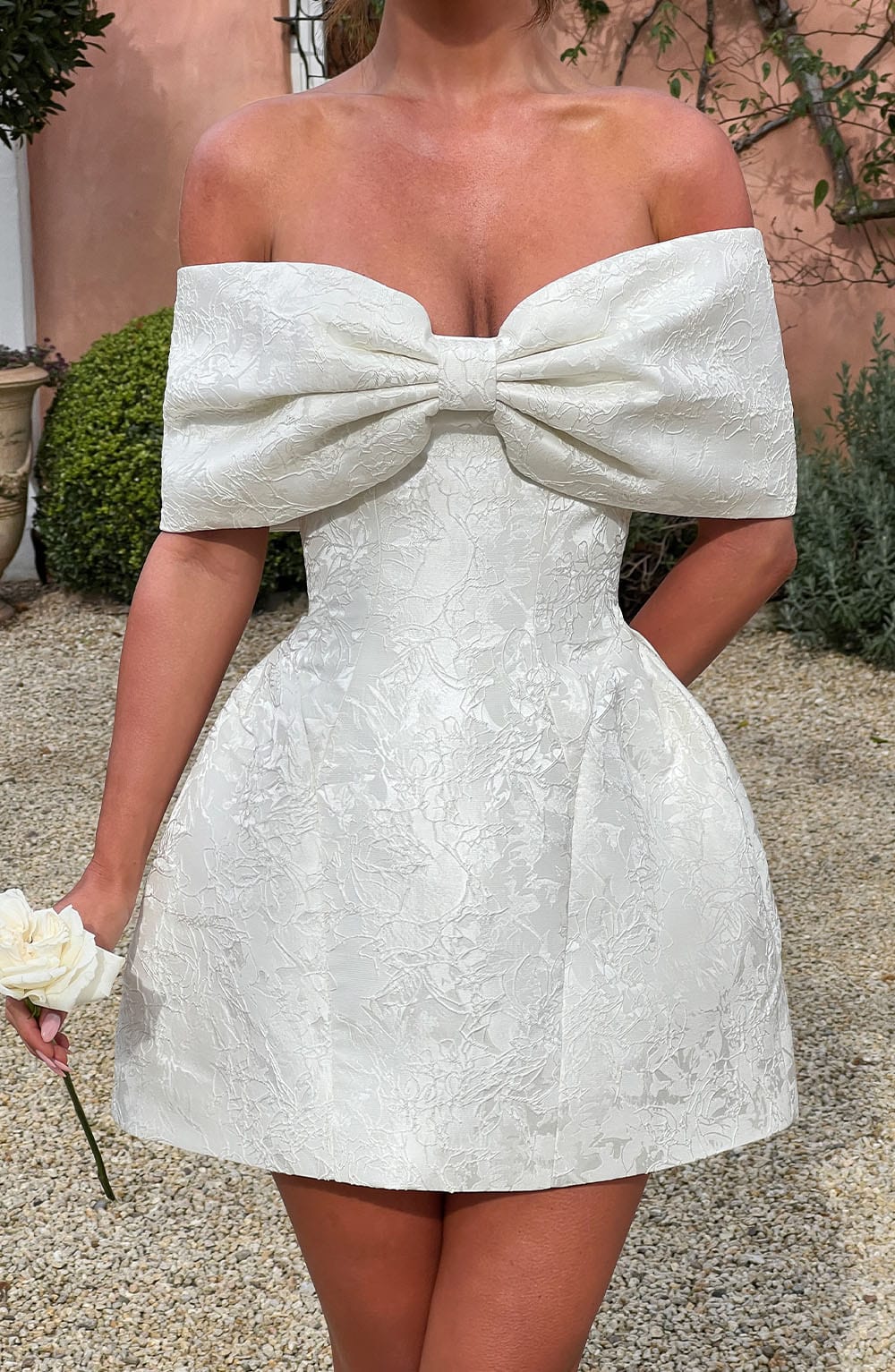 RAQUEL MINI DRESS IVORY WEDDING GUEST