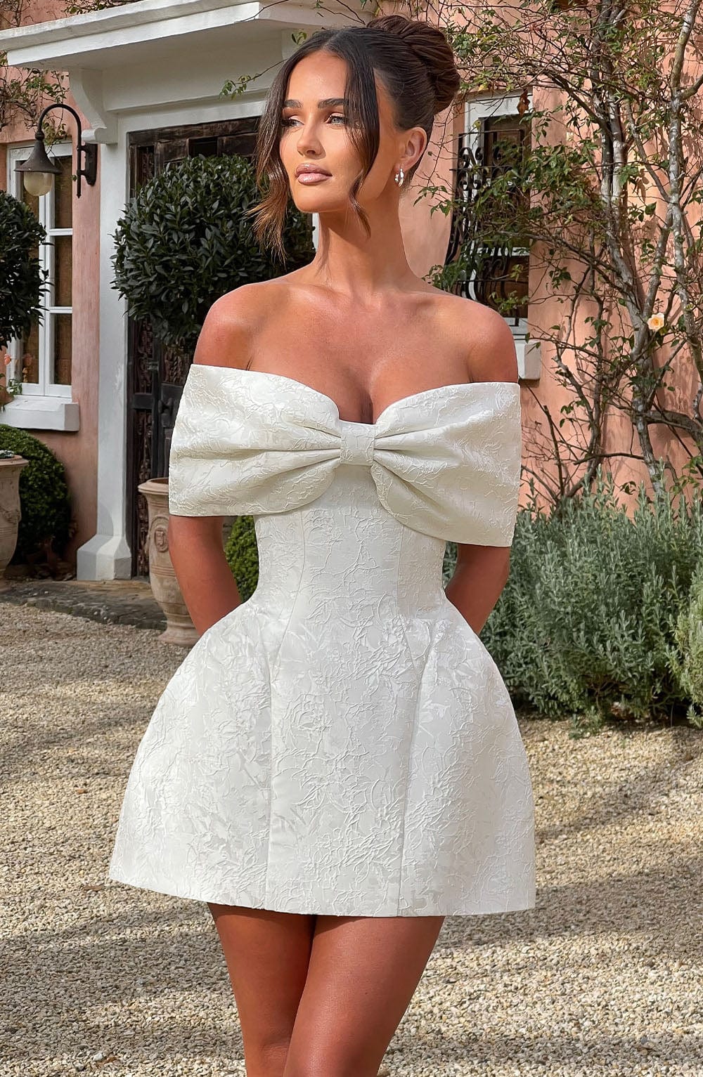 RAQUEL MINI DRESS IVORY WEDDING GUEST