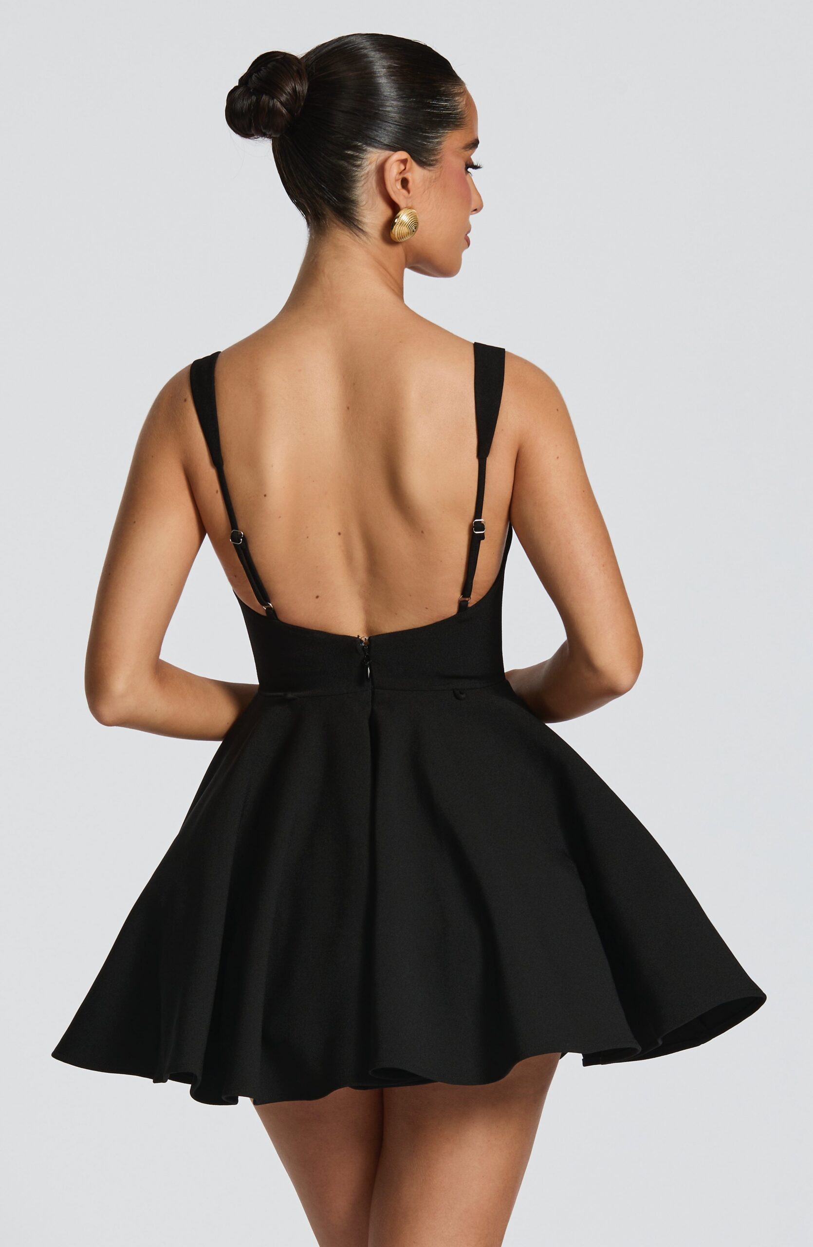 KRISTIN BACK BOW MINI DRESS - BLACK PARTY STYLE