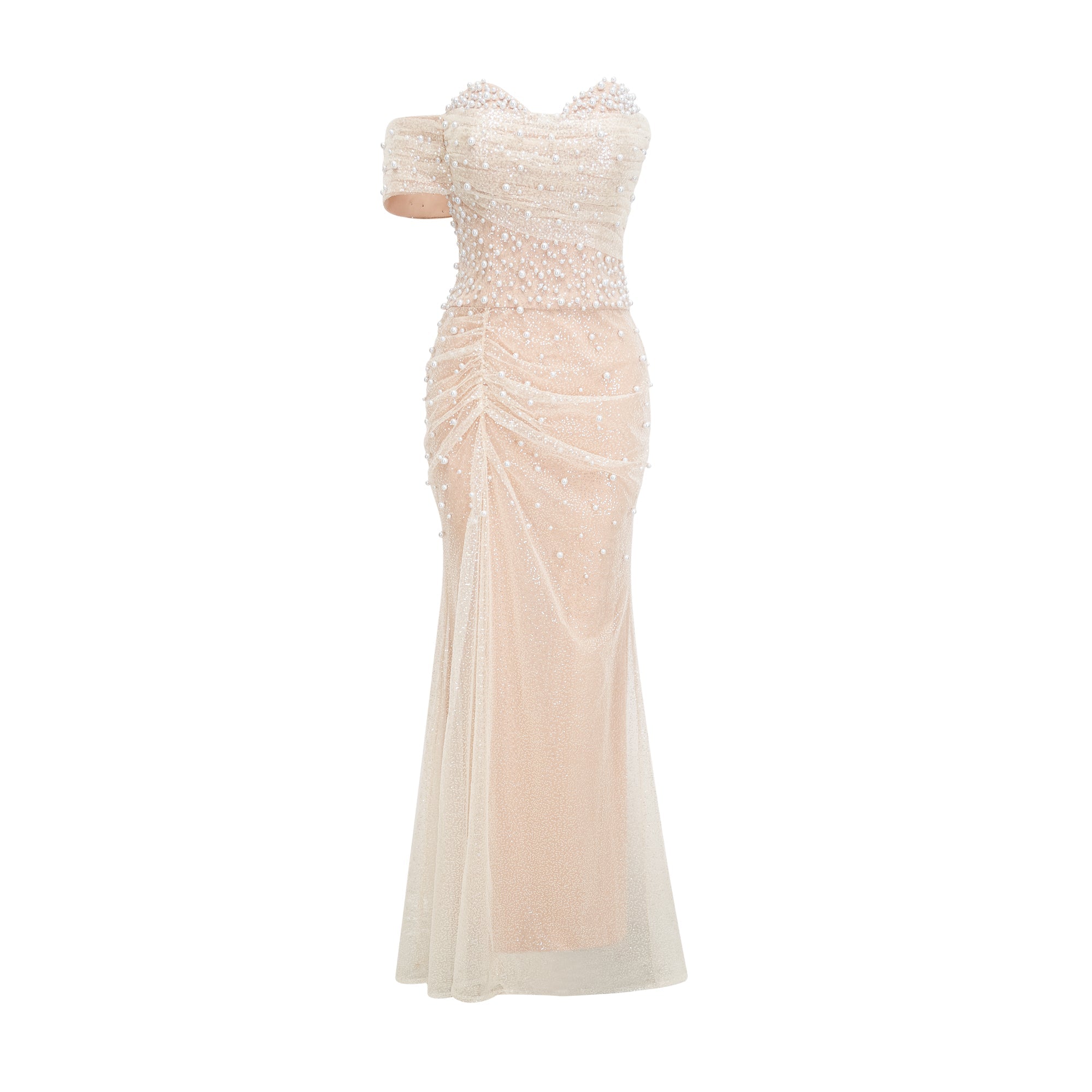 SABINE FAUX PEARL MAXI DRESS - ELEGANT EVENING
