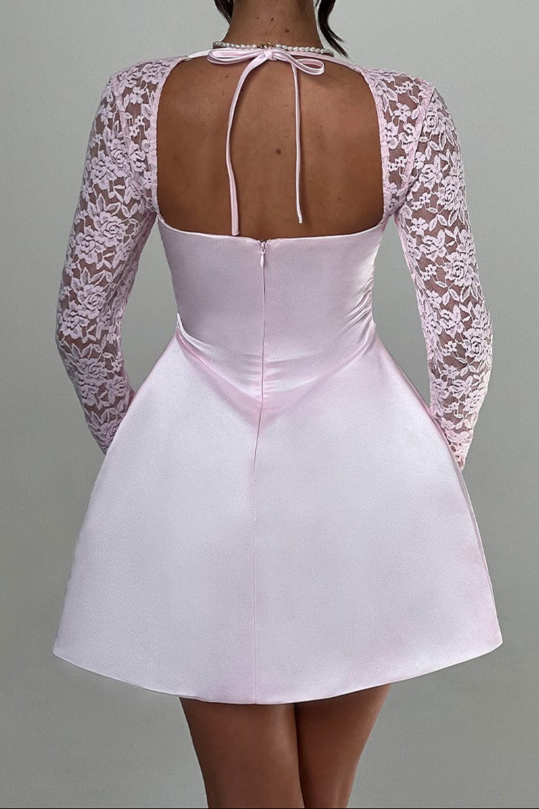 SADIE MINI DRESS BLUSH COCKTAIL PARTY A-LINE